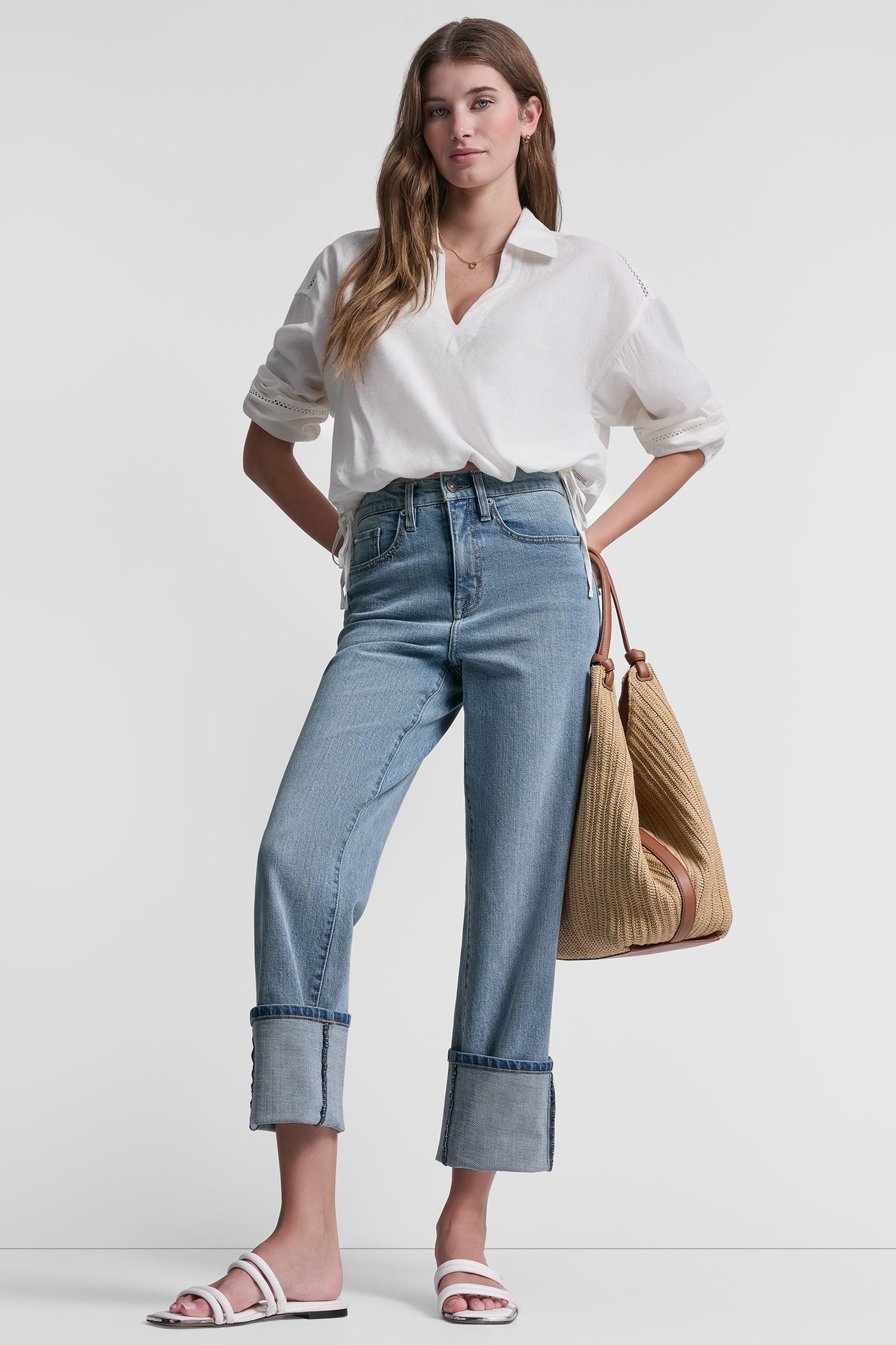 LINEN-BLEND V-NECK SHIRT VIEW 7 | Clothing