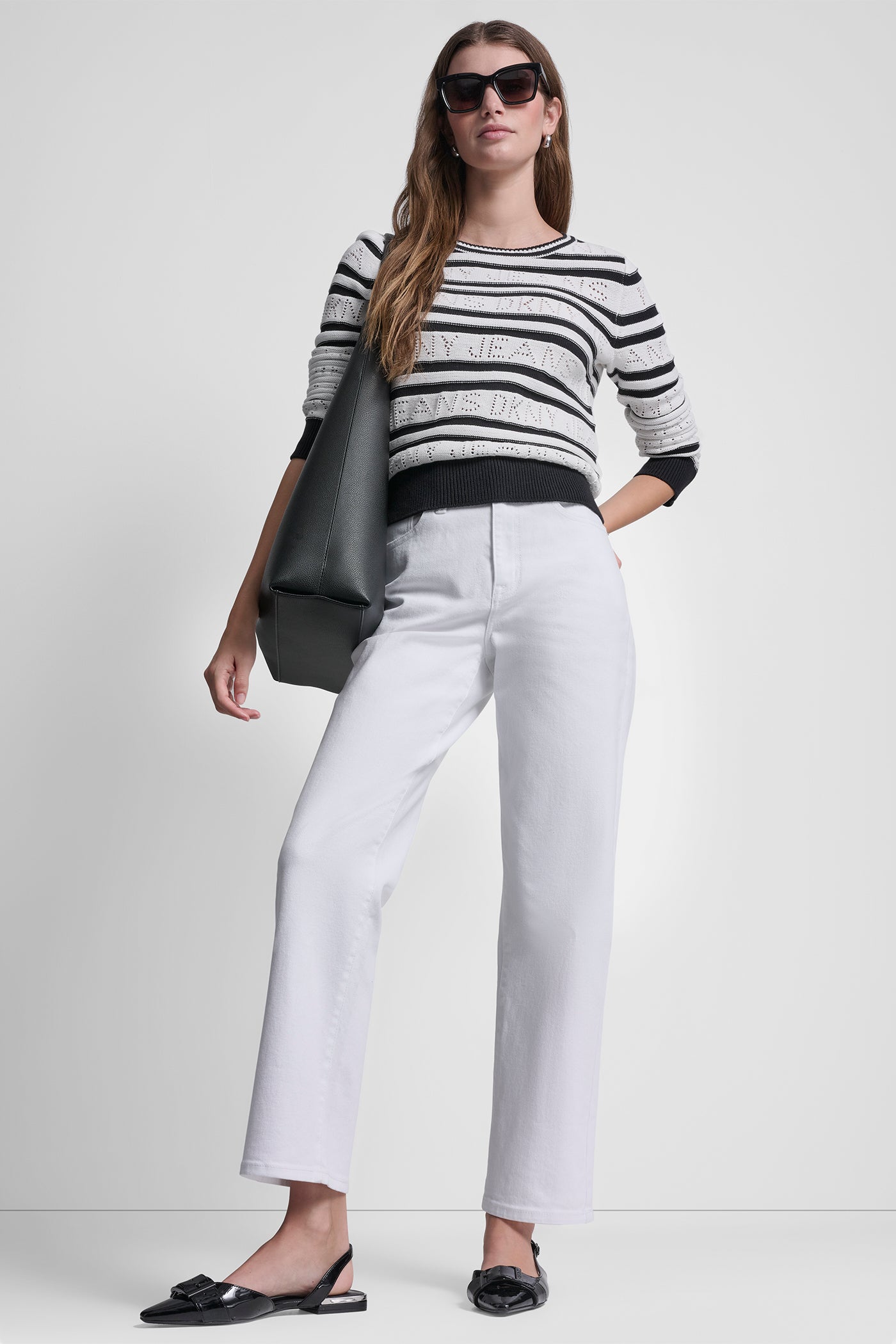 LOGO POINTELLE STRIPED SWEATER VIEW 8 | Clothing