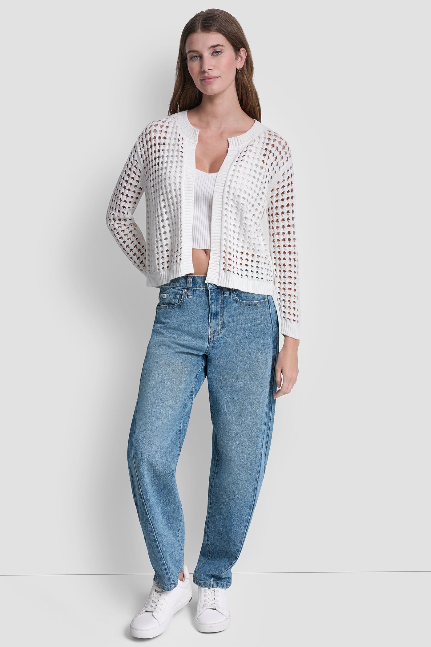 OPEN STITCH CARDIGAN VIEW 5 | DKNY JEANS