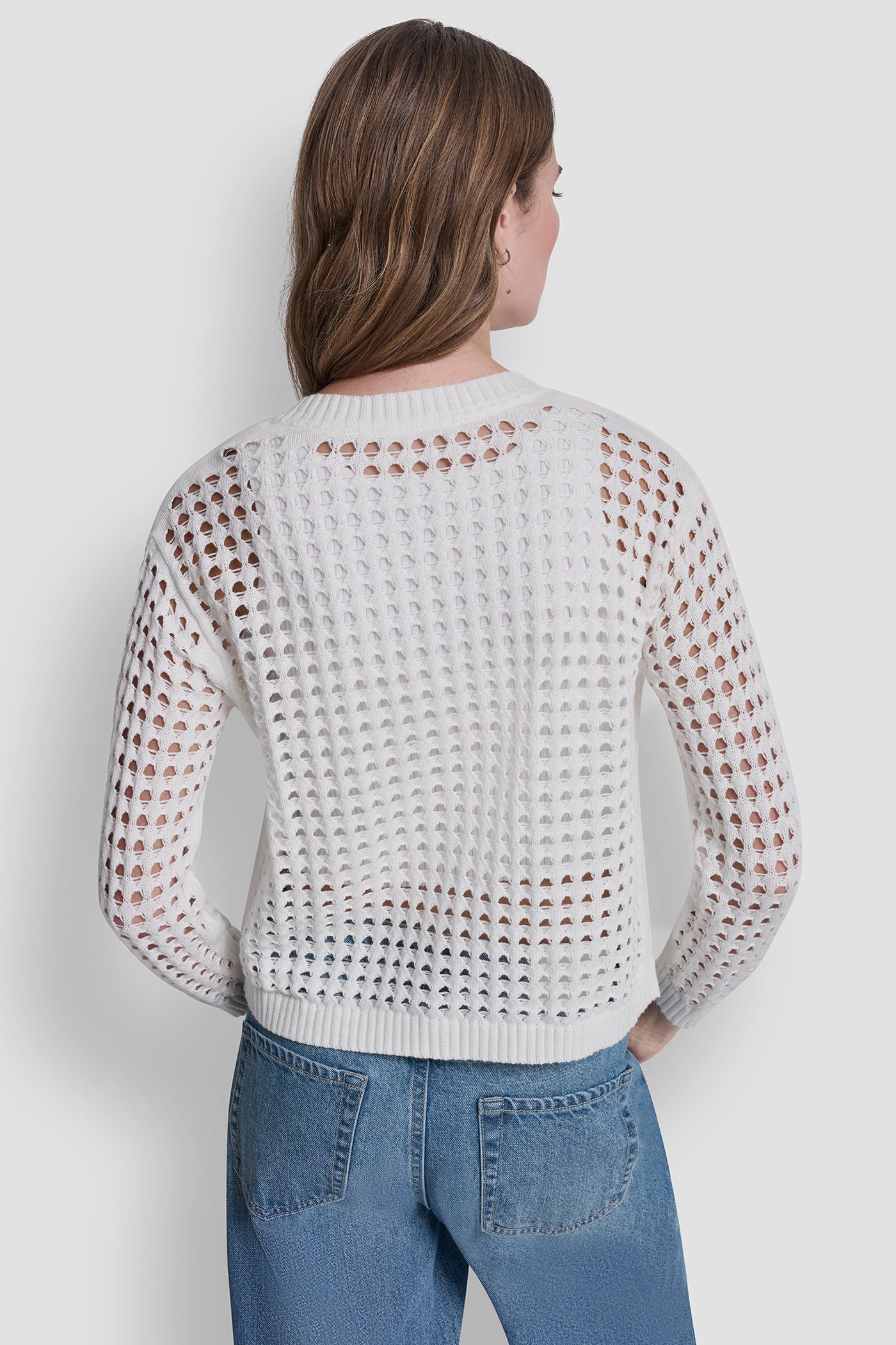 OPEN STITCH CARDIGAN VIEW 3 | DKNY JEANS