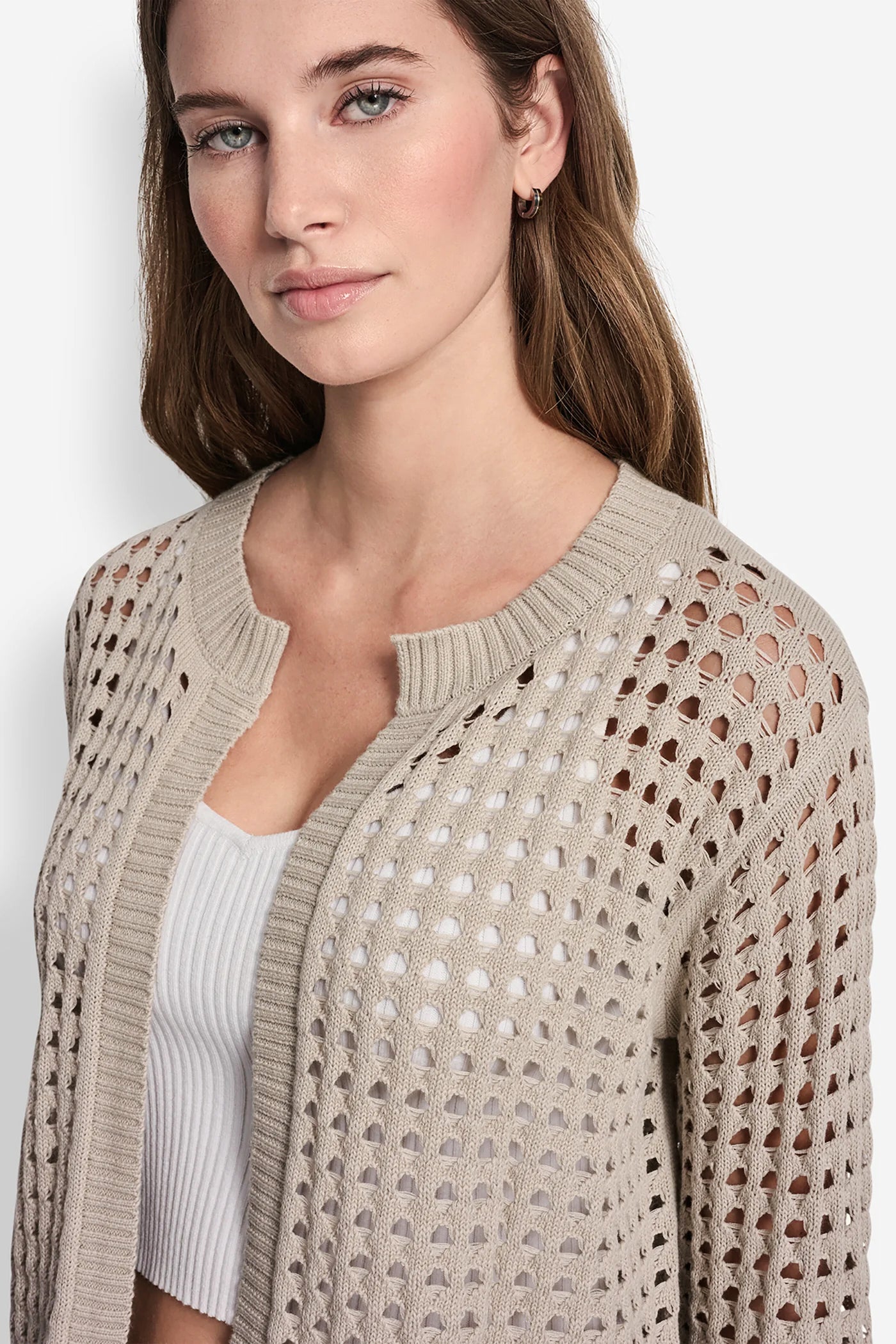 Pebble OPEN-STITCH CARDIGAN, BACK VIEW | SALE