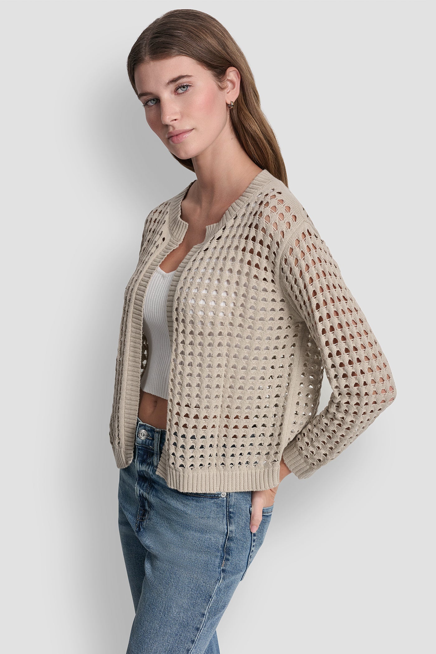 OPEN-STITCH CARDIGAN VIEW 3 | Clothing