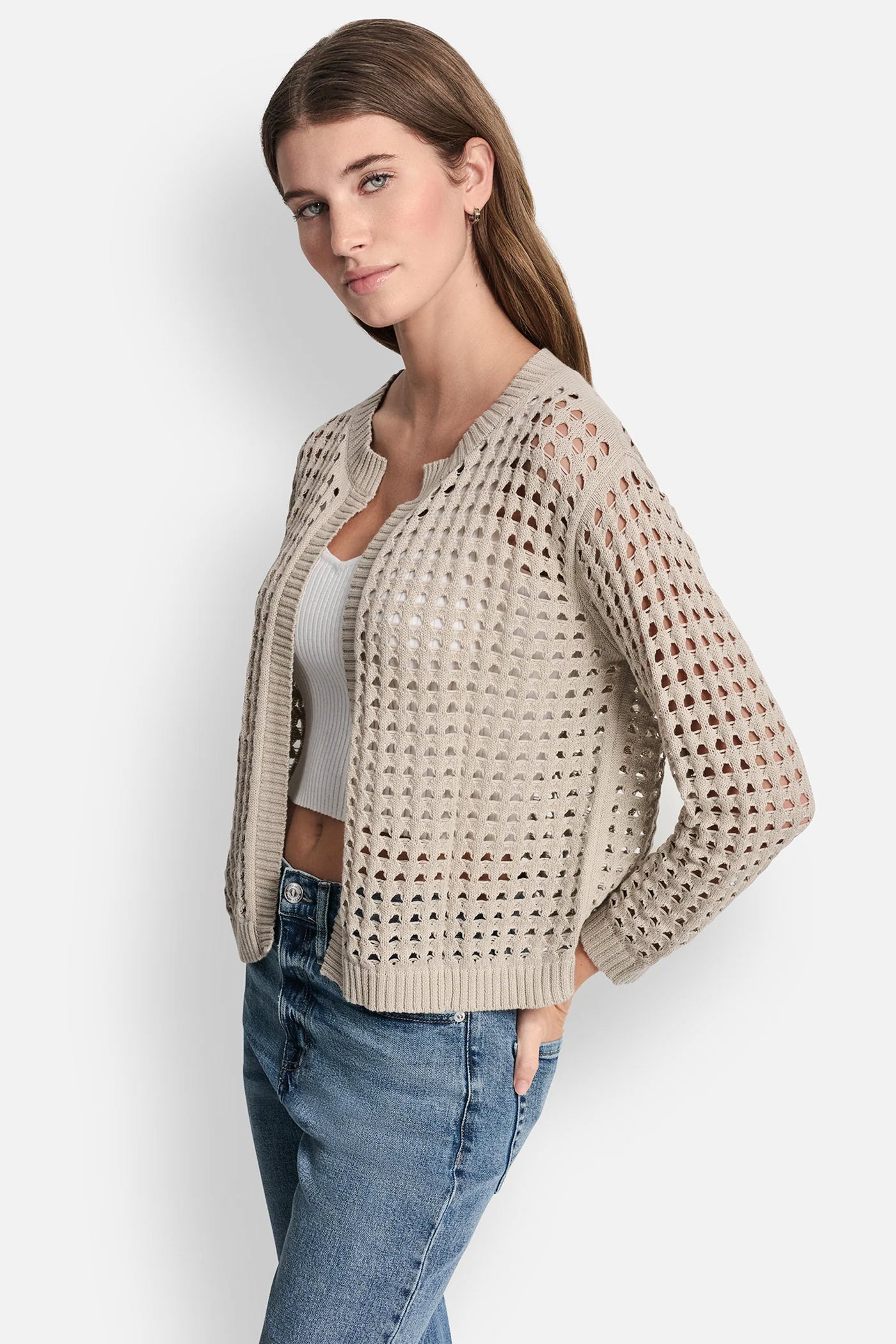 OPEN-STITCH CARDIGAN VIEW 4 | SALE