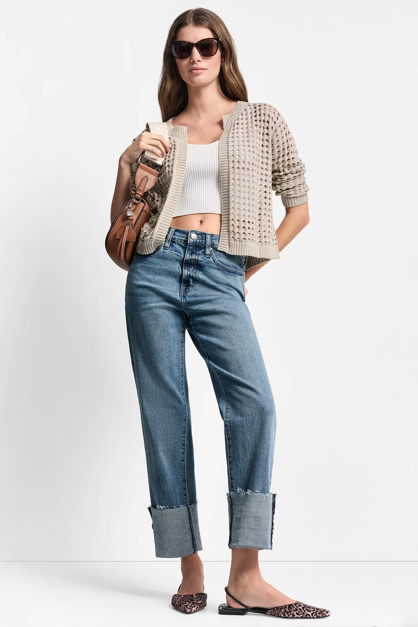 Pebble OPEN-STITCH CARDIGAN, FRONT VIEW | SALE