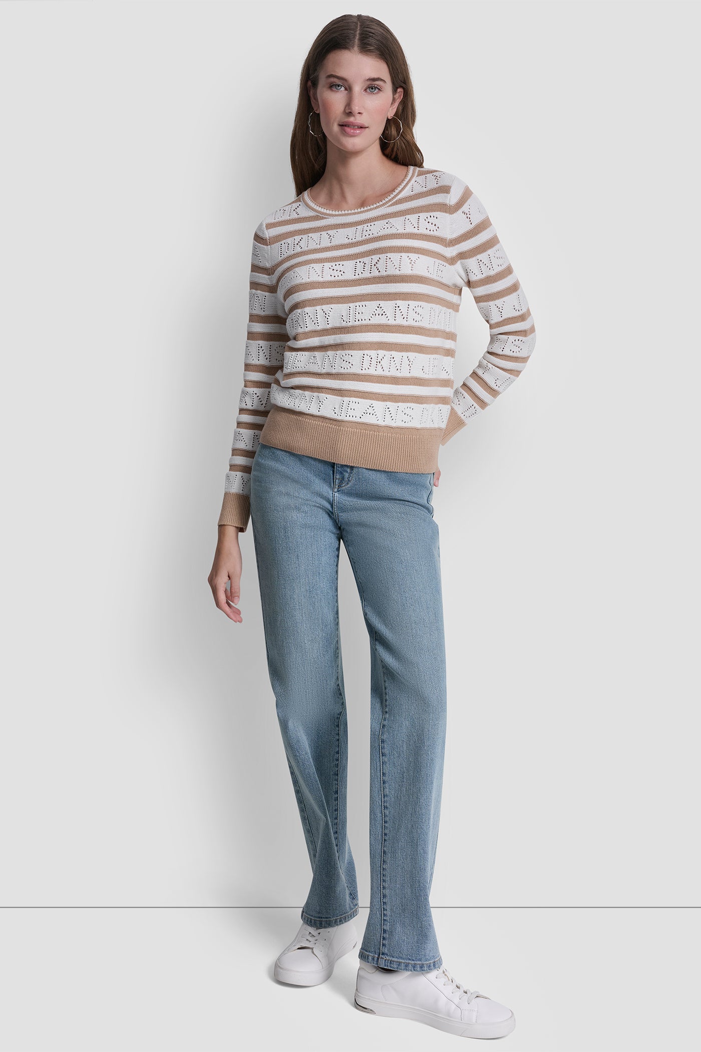 LOGO POINTELLE STRIPED SWEATER VIEW 5 | Clothing