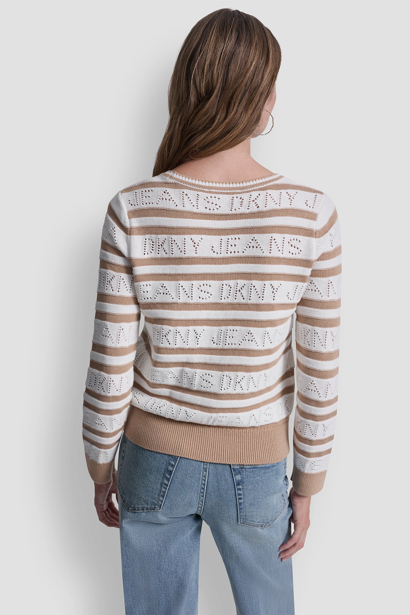 LOGO POINTELLE STRIPED SWEATER VIEW 3 | Clothing