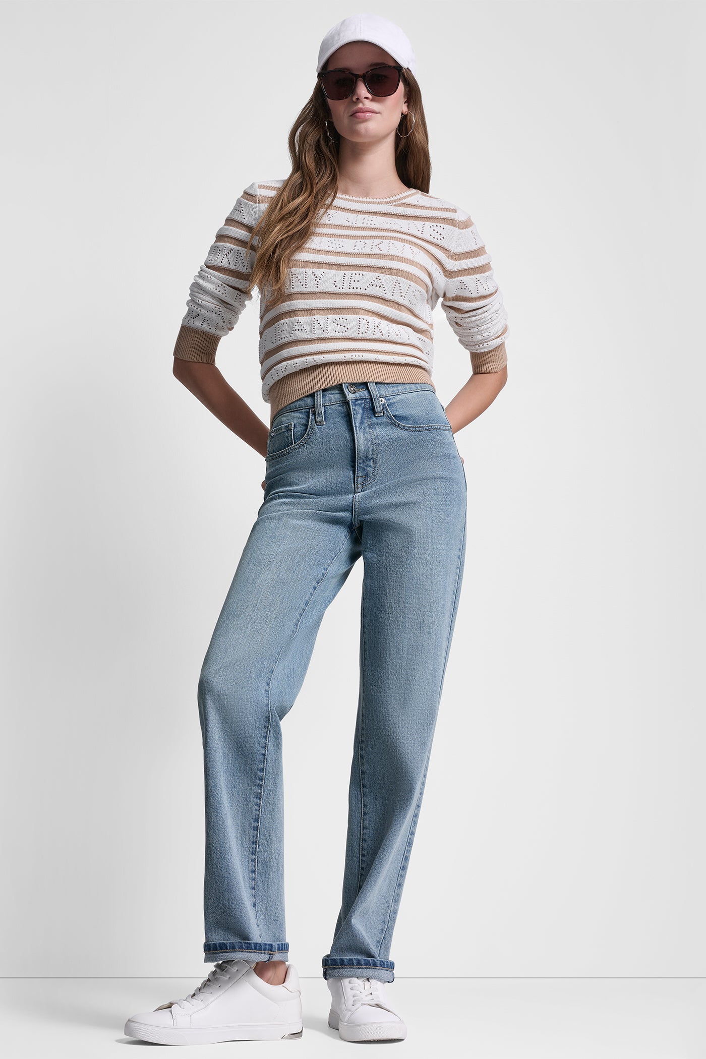 LOGO POINTELLE STRIPED SWEATER VIEW 8 | Clothing