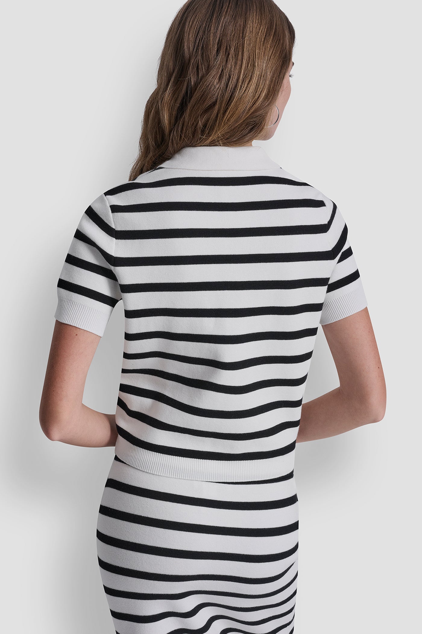 SHORT-SLEEVE STRIPED POLO CARDIGAN VIEW 4 | Clothing