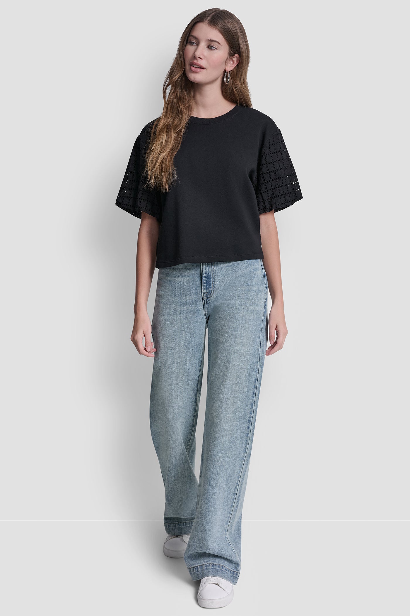 EYELET PUFF SLEEVE SHIRT VIEW 4 | Clothing