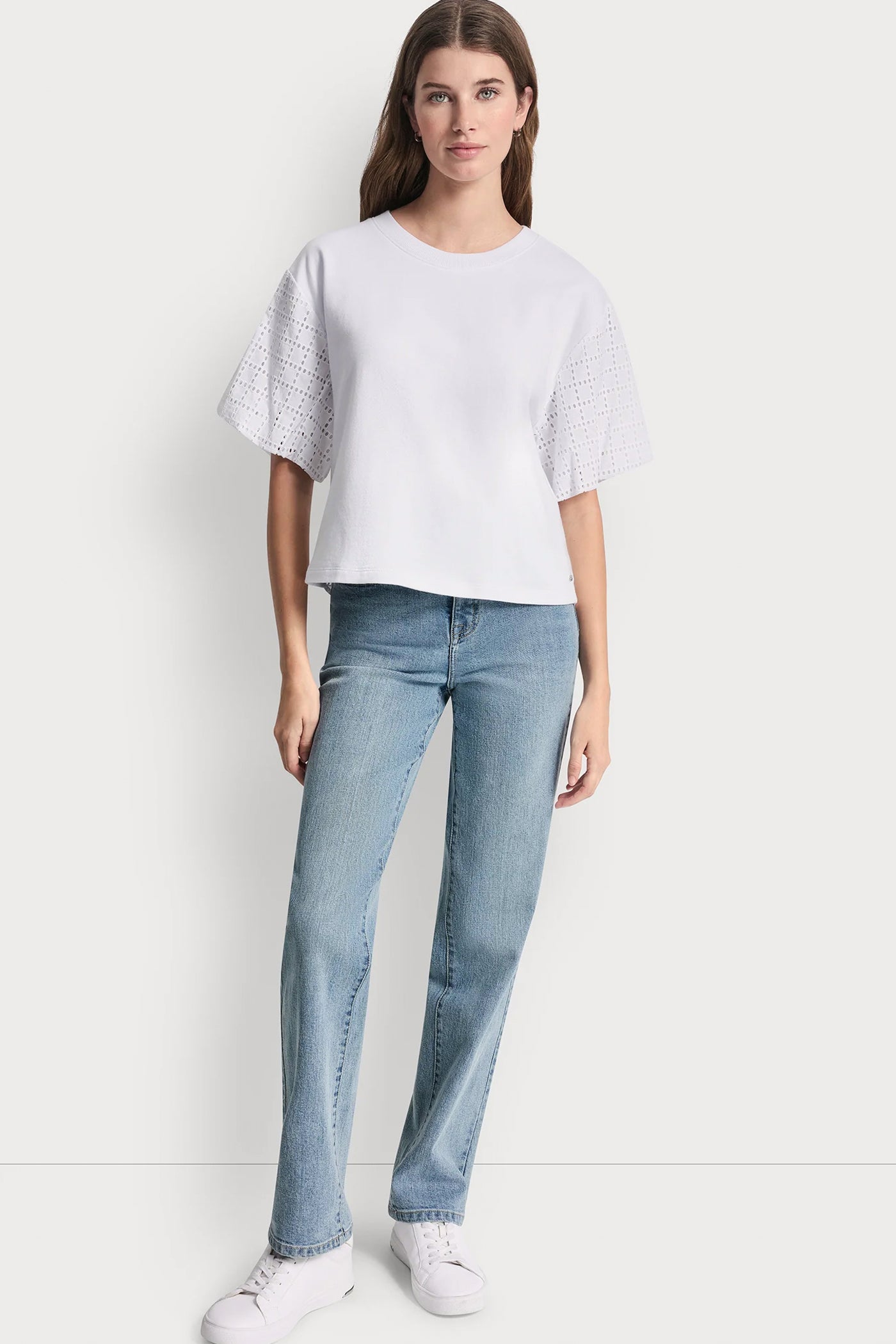 EYELET PUFF SLEEVE SHIRT VIEW 5 | WOMEN'S SWEATERS & TOPS