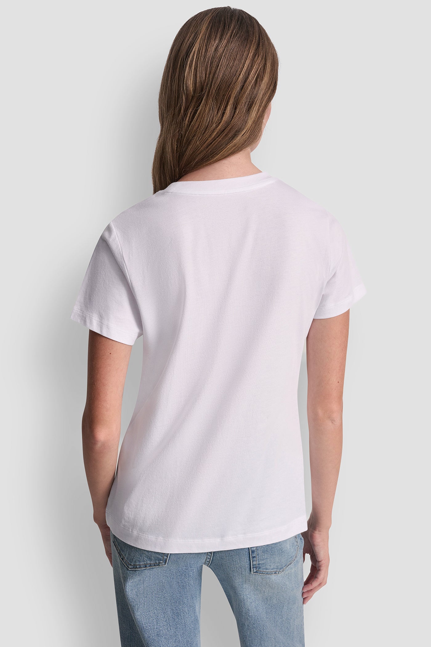 White/Clear Mint DKNY RHINESTONE GRAFITI TEE, VIEW 2 | Gifts Under $50
