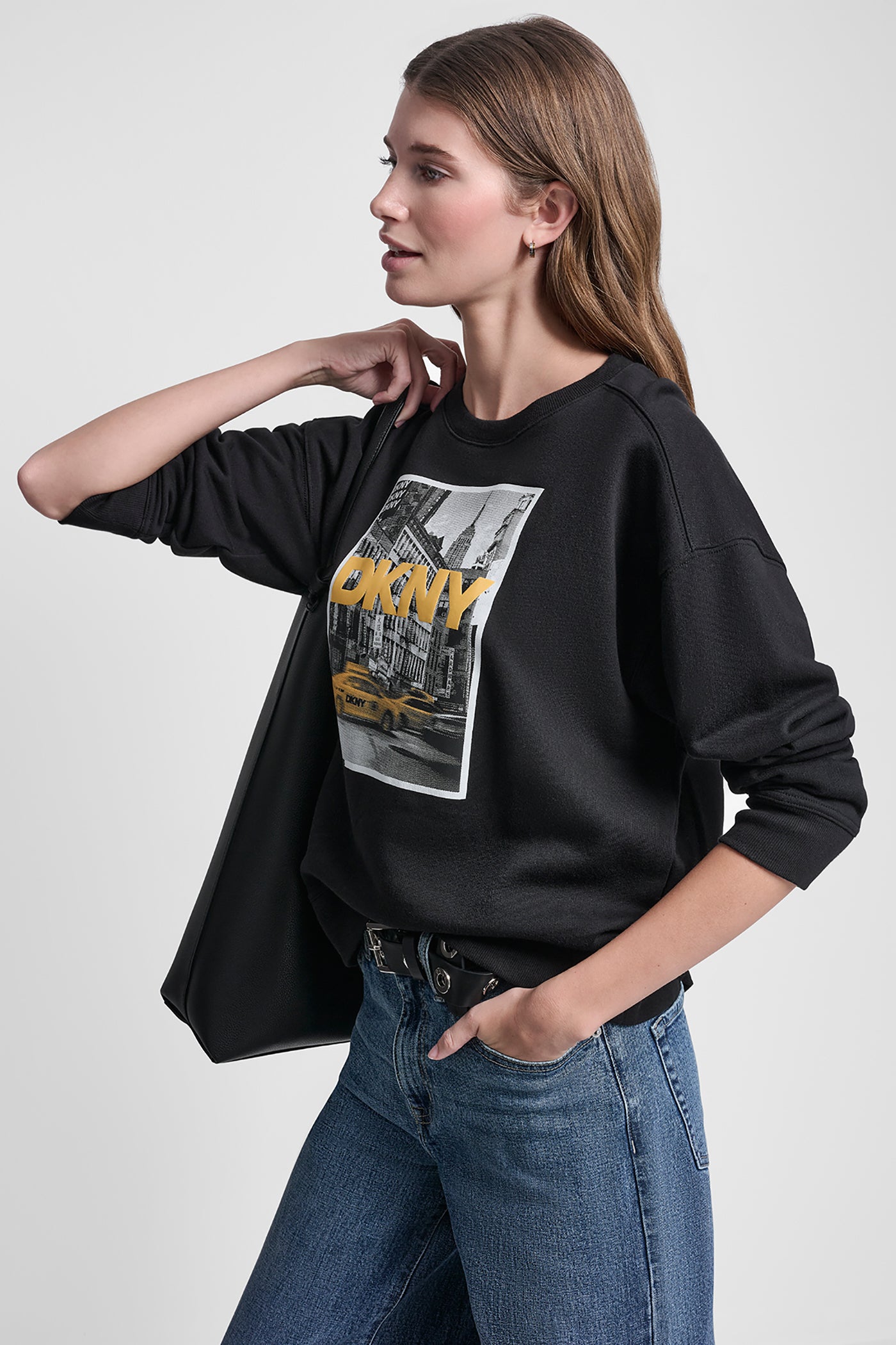 DKNY TAXI PHOTOREAL LOGO SWEATSHIRT VIEW 3