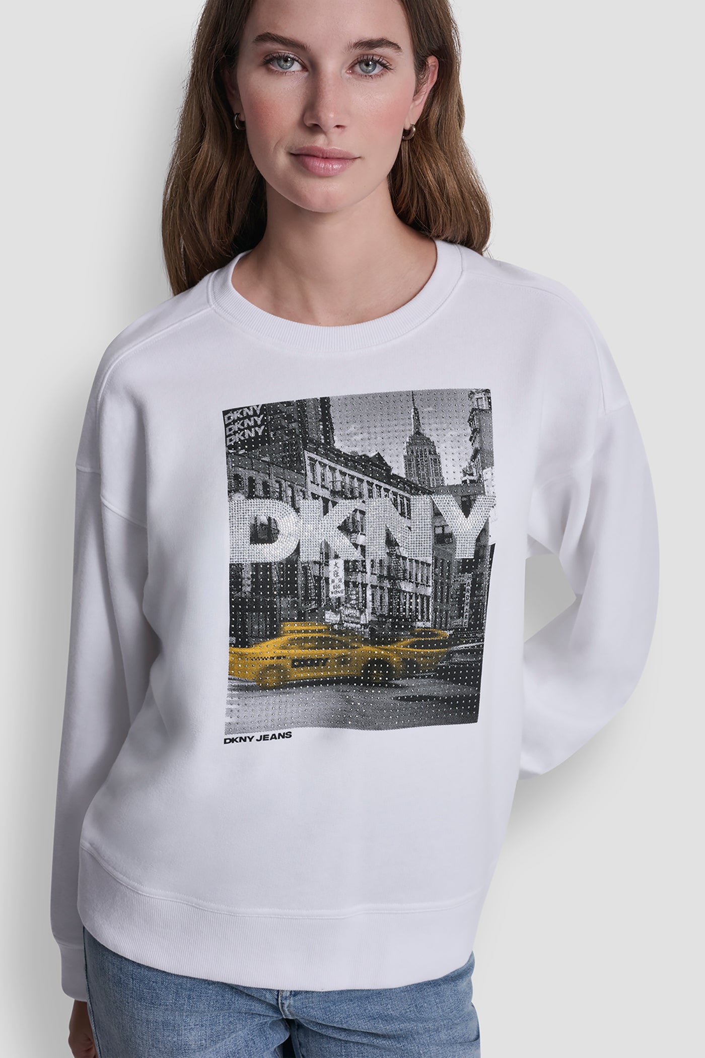 DKNY RHINESTONE TAXI LOGO SWEATSHIRT VIEW 5 | Sweatshirts & Joggers