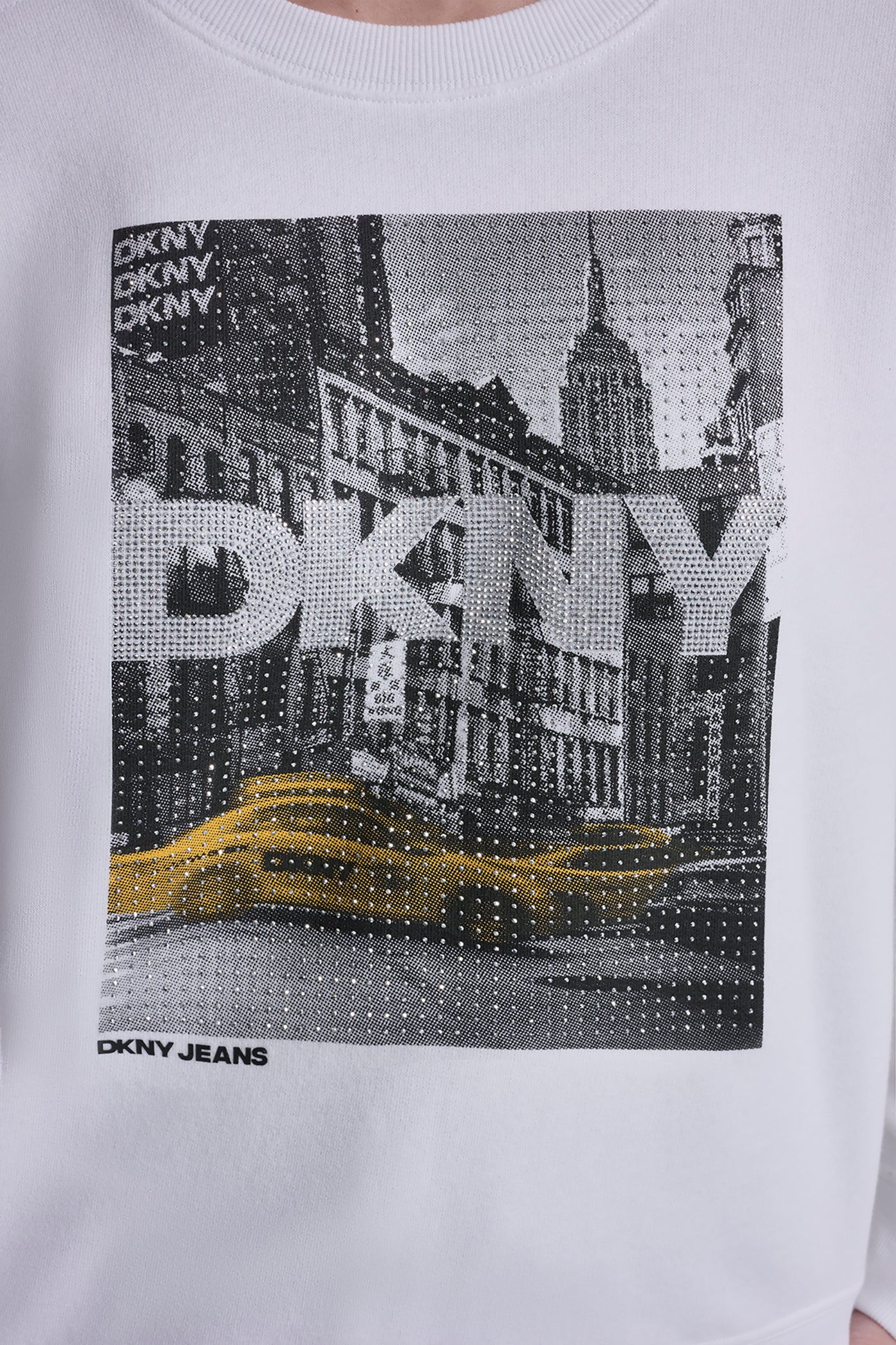 Dkny Rhinestone Taxi Logo Sweatshirt | DKNY