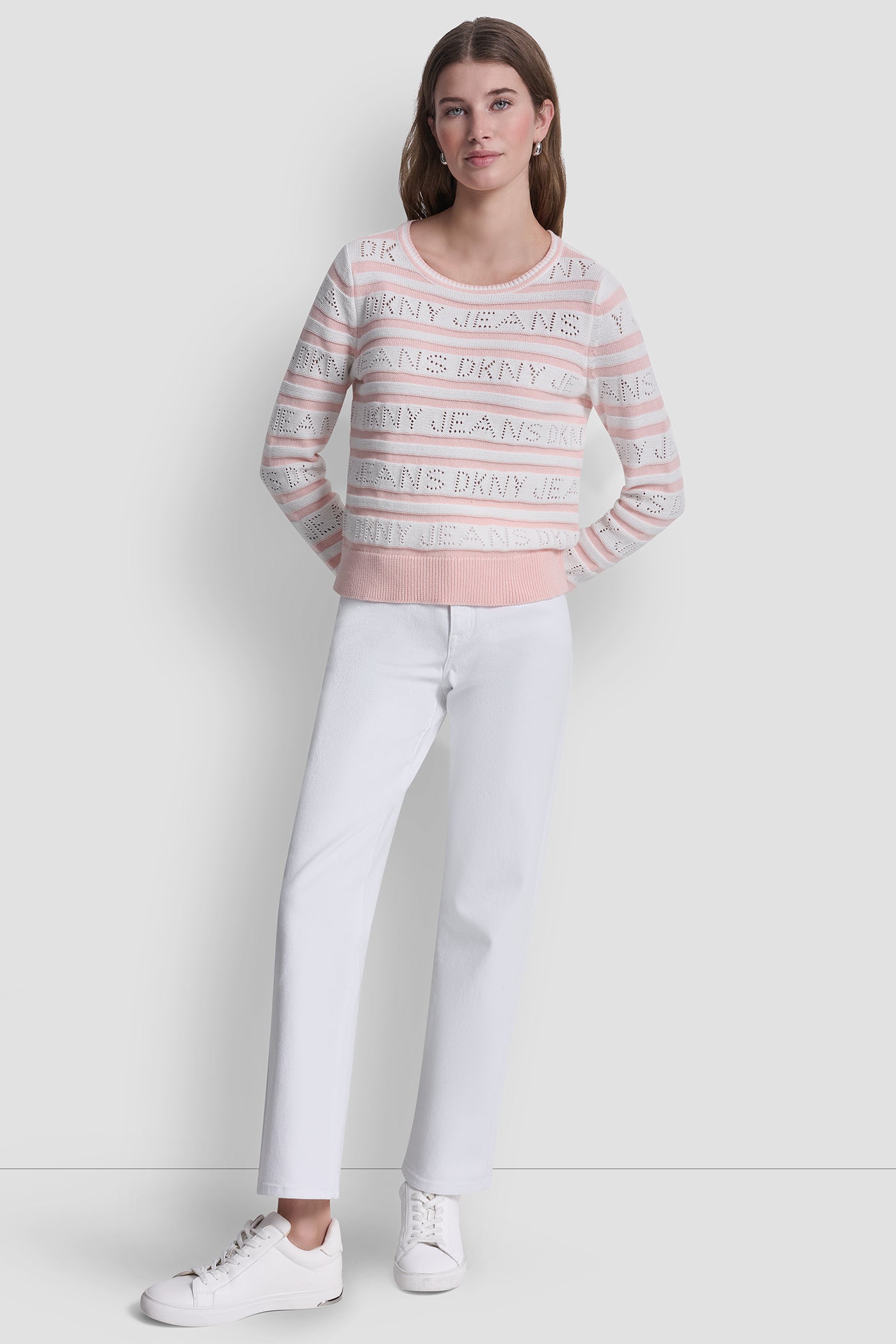 LOGO POINTELLE STRIPED SWEATER VIEW 6 | Clothing