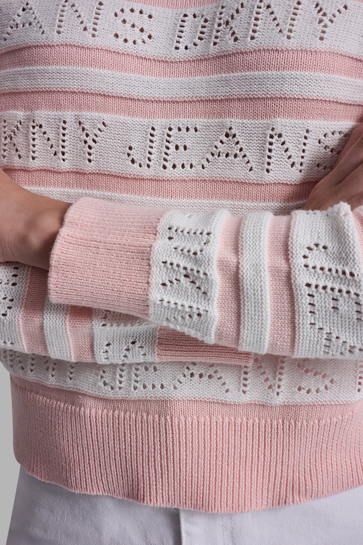 LOGO POINTELLE STRIPED SWEATER VIEW 5 | Clothing