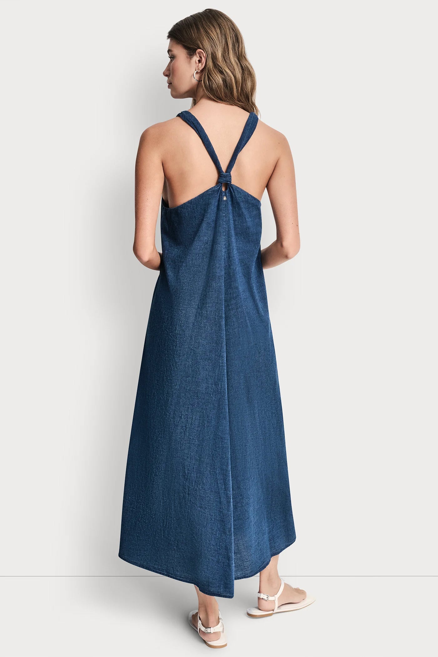 Indigo KNOTTED STRAP V-NECK MAXI DRESS, VIEW 2 | Dresses & Jumpsuits