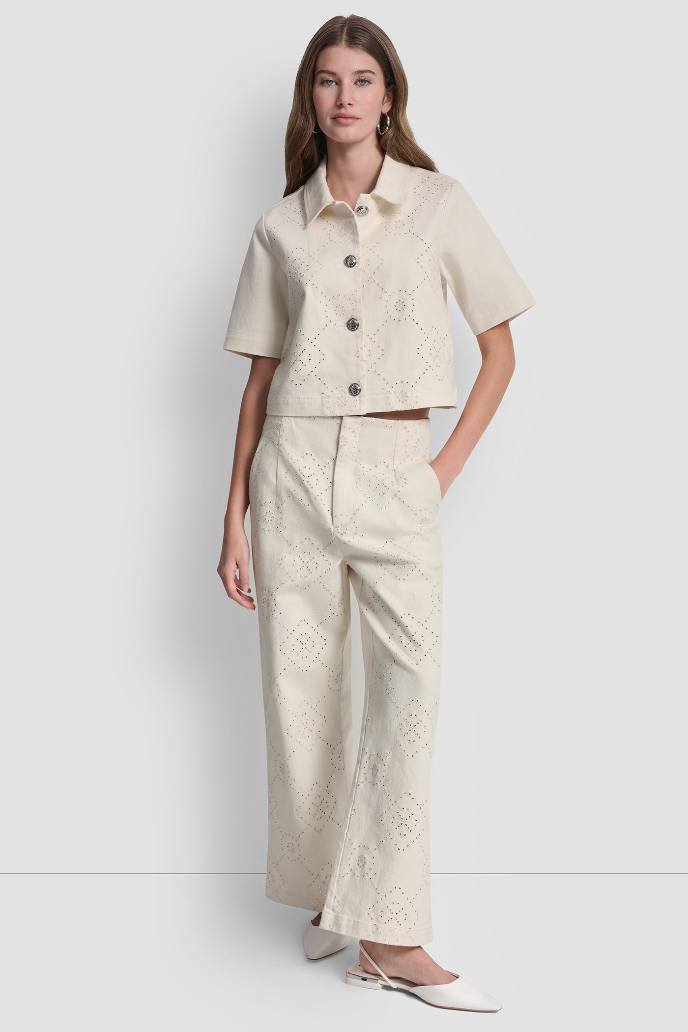 TEXTURE TWILL BUTTON-FRONT SHIRT VIEW 7 | NEW NEUTRALS