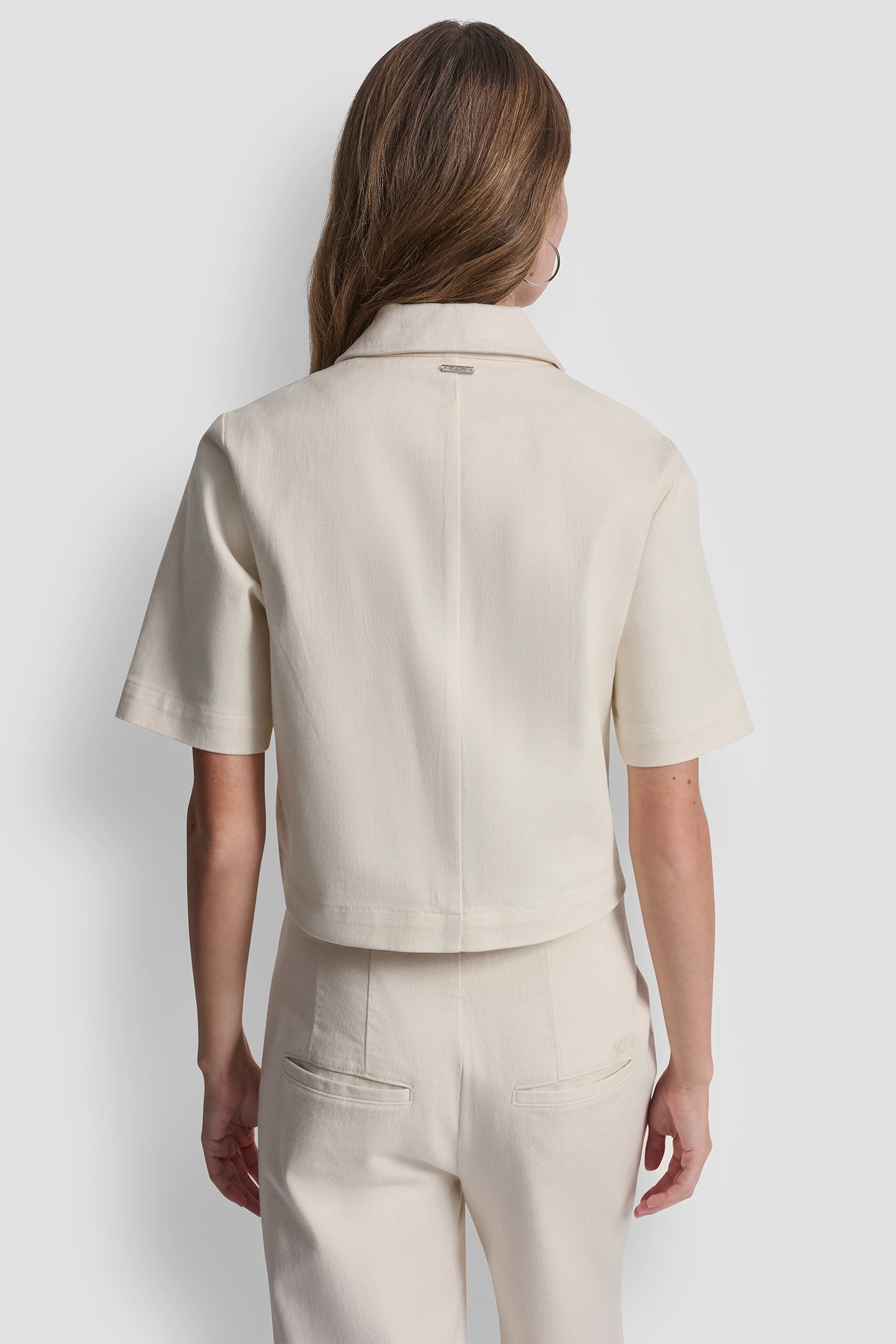 TEXTURE TWILL BUTTON-FRONT SHIRT VIEW 4 | NEW NEUTRALS