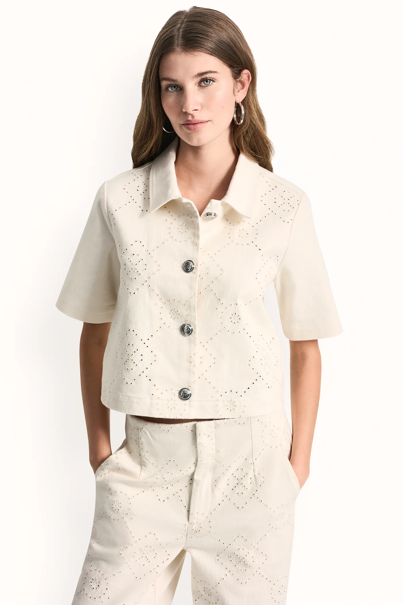 dkny white dress shirt DKNY Men's Dot Stripe Stretch Dress Shirt - White