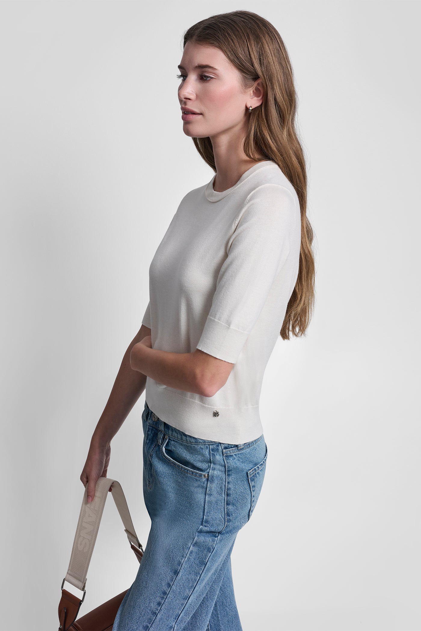 ELBOW SLEEVE CREW NECK SWEATER VIEW 3 | All Products