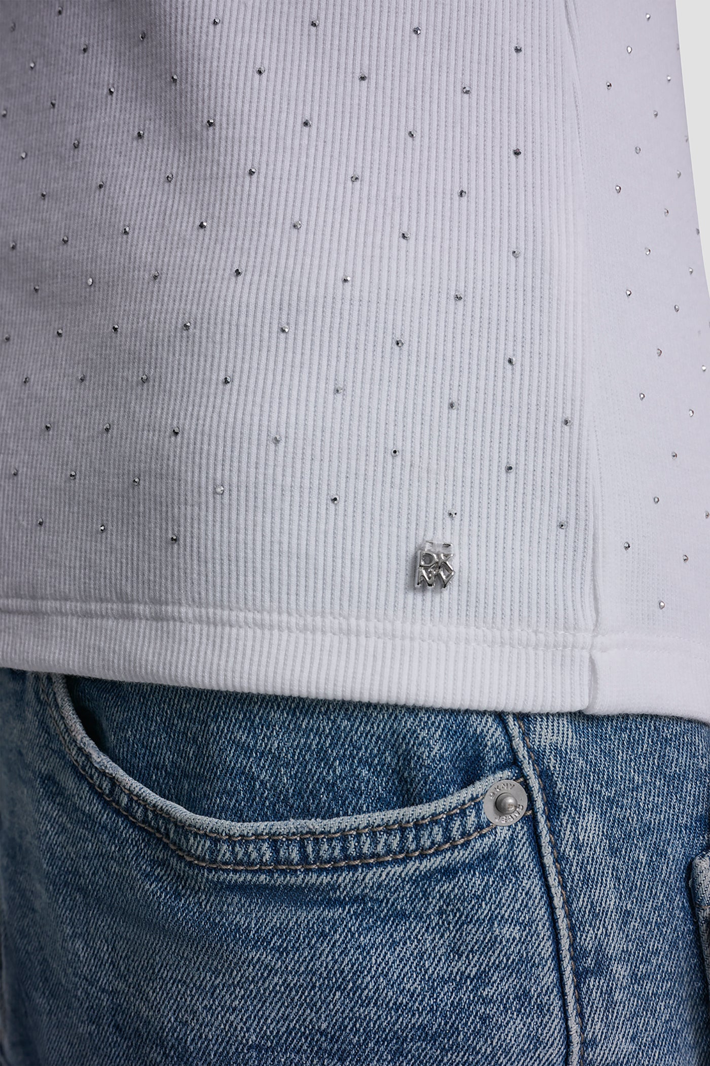 RHINESTONES V-NECK TANK VIEW 6 | DKNY JEANS