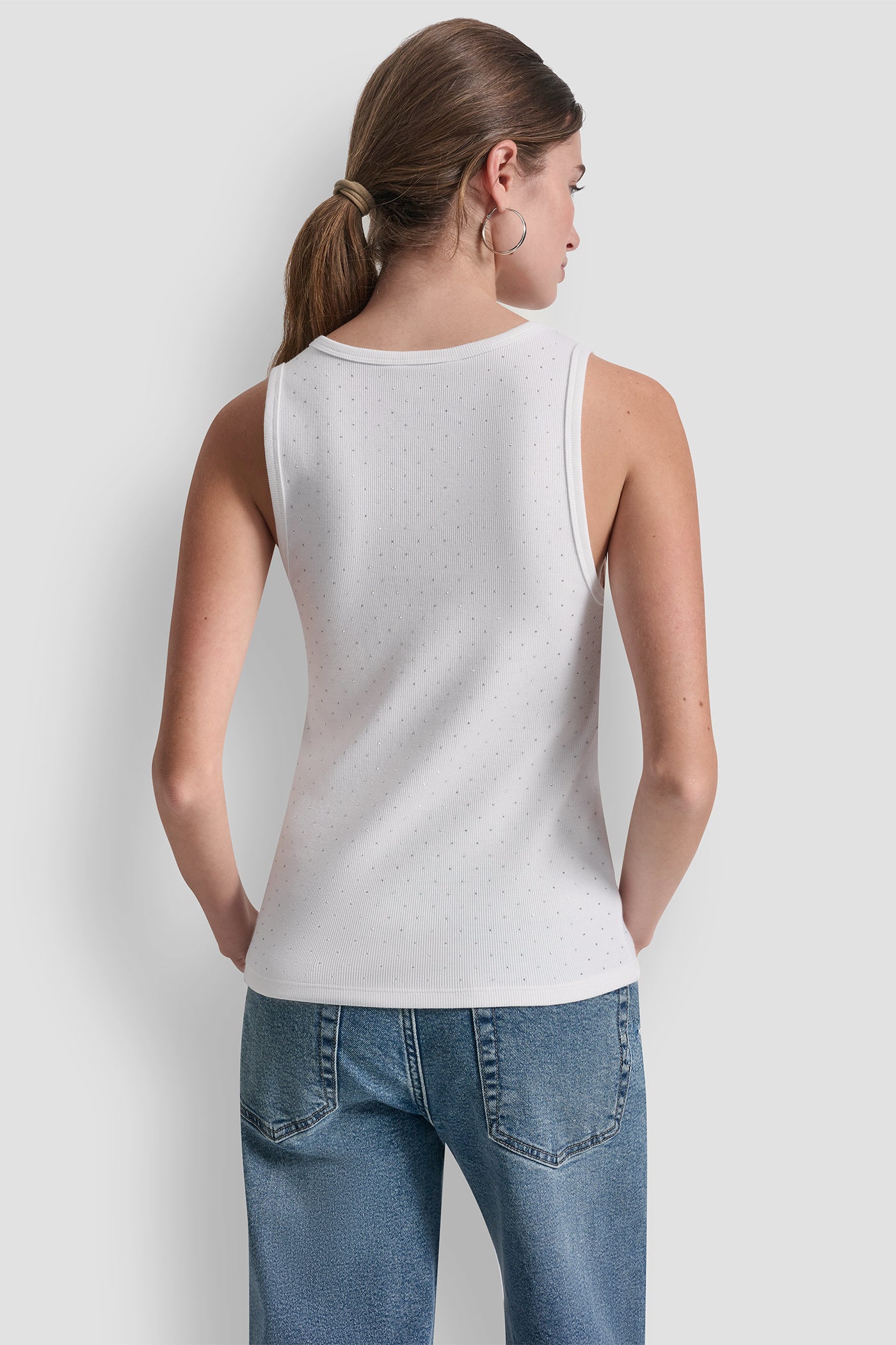 RHINESTONES V-NECK TANK VIEW 3 | DKNY JEANS