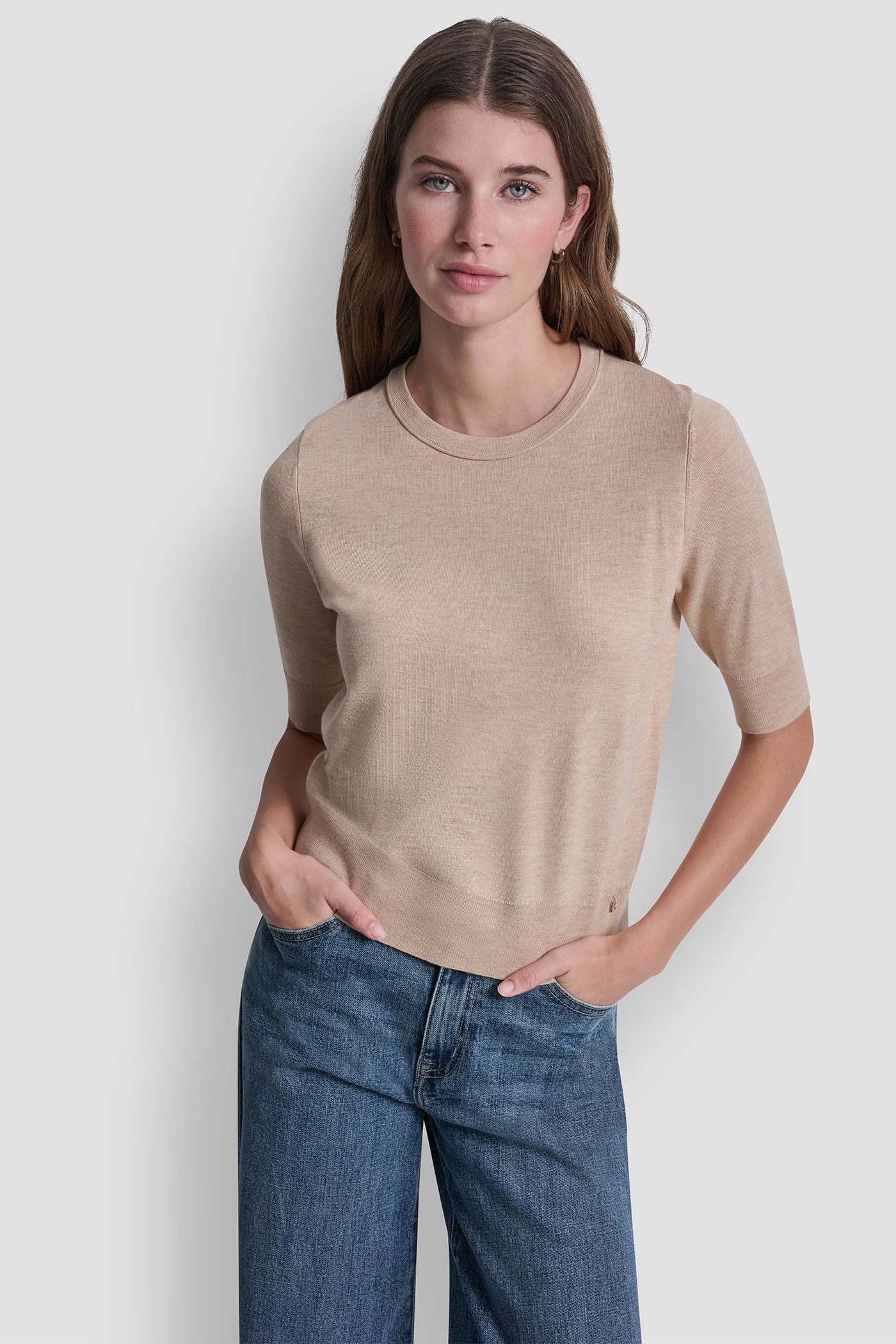 ELBOW SLEEVE CREW NECK SWEATER VIEW 3 | All Products