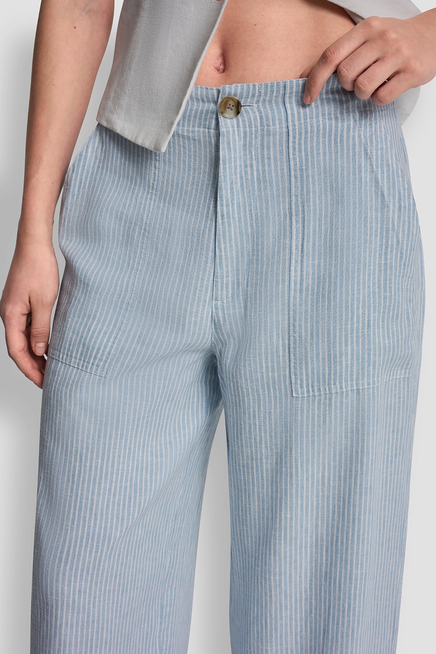 CROPPED WIDE LEG LINEN-BLEND PANTS VIEW 6 | The Vacation Edit