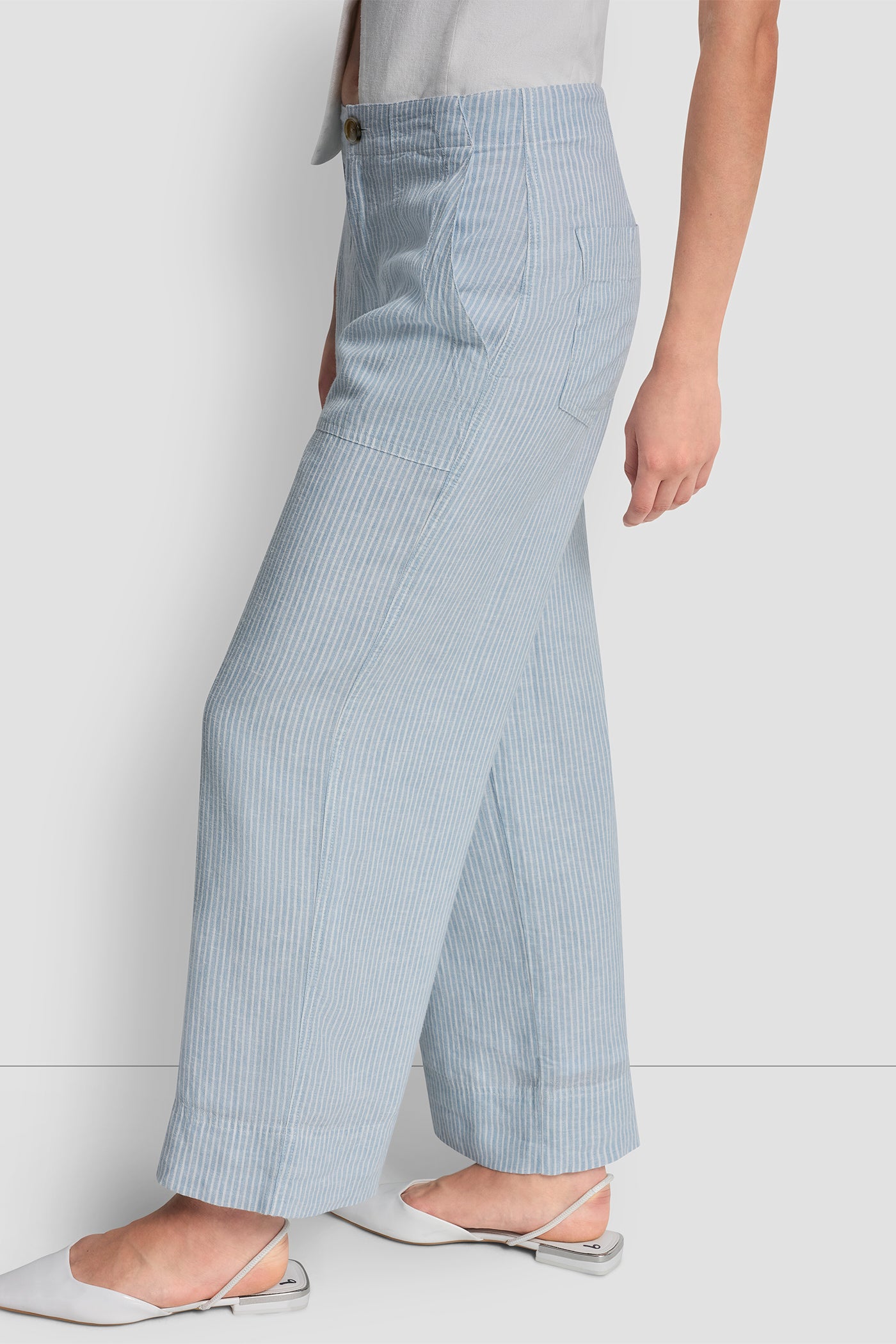 CROPPED WIDE LEG LINEN-BLEND PANTS VIEW 3 | The Vacation Edit