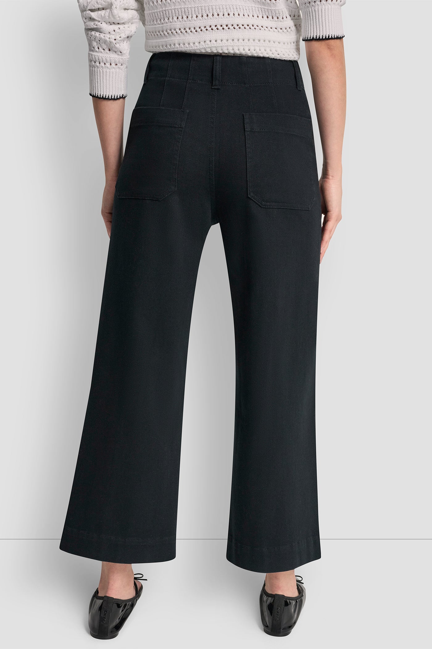 Black HIGH-RISE CROPPED WIDE LEG PANTS, VIEW 2 | All Products