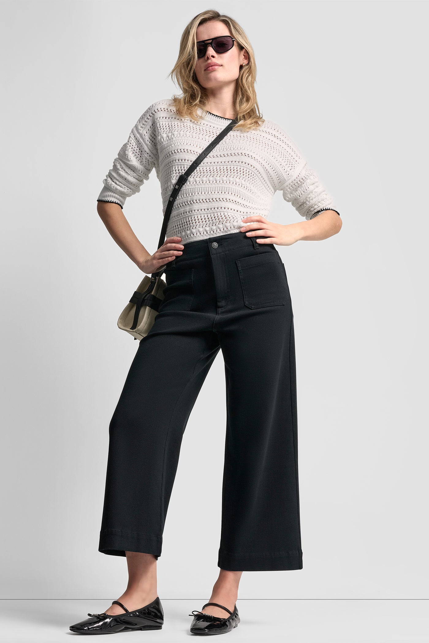 HIGH-RISE CROPPED WIDE LEG PANTS VIEW 4 | All Products