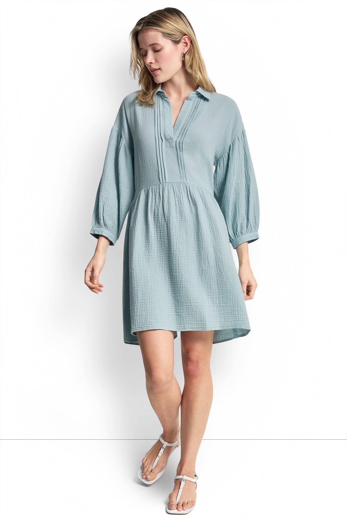 GAUZE V-NECK DRESS VIEW 2