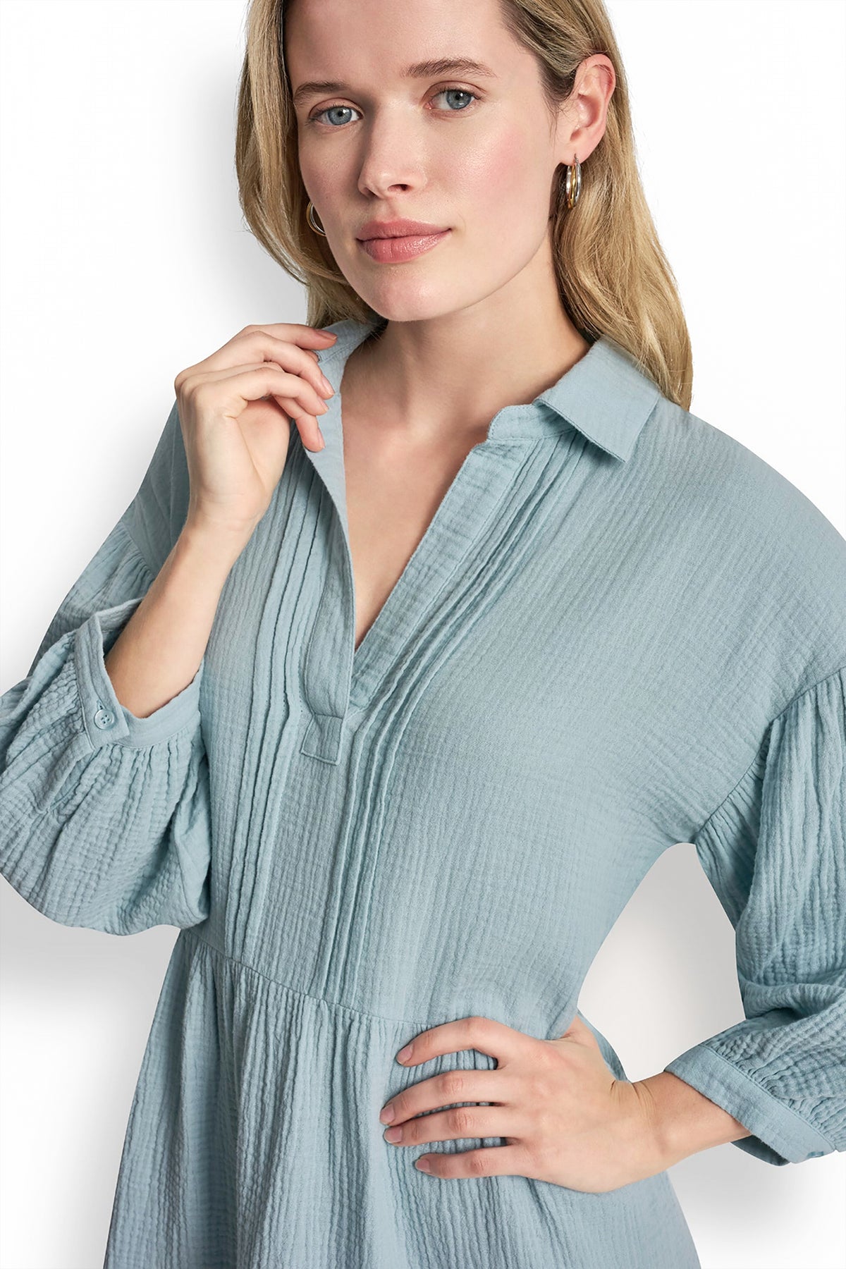 GAUZE V-NECK DRESS View 2 | Gifts Under $100