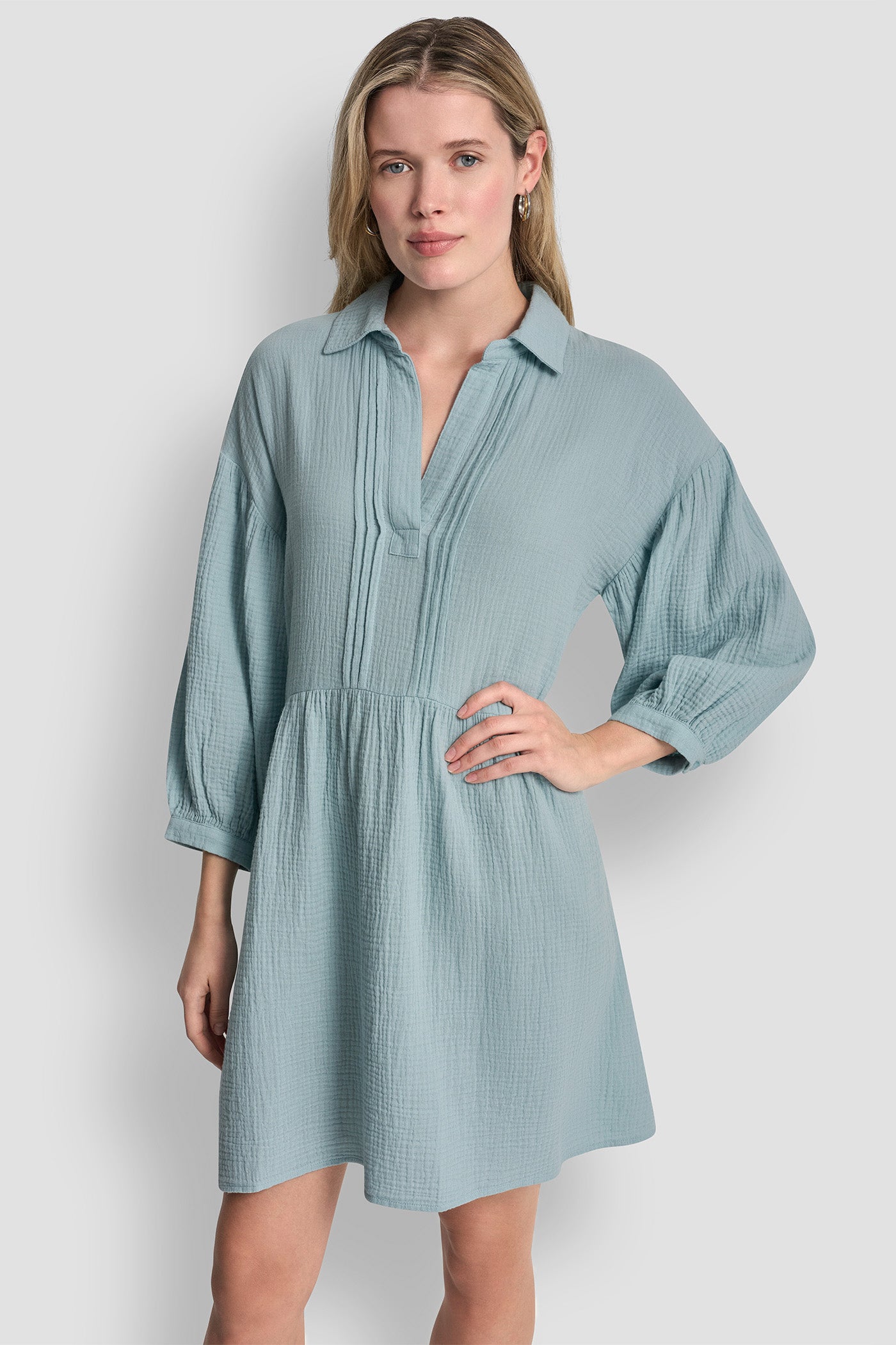 Mineral GAUZE V-NECK DRESS, FRONT VIEW | Dresses & Jumpsuits