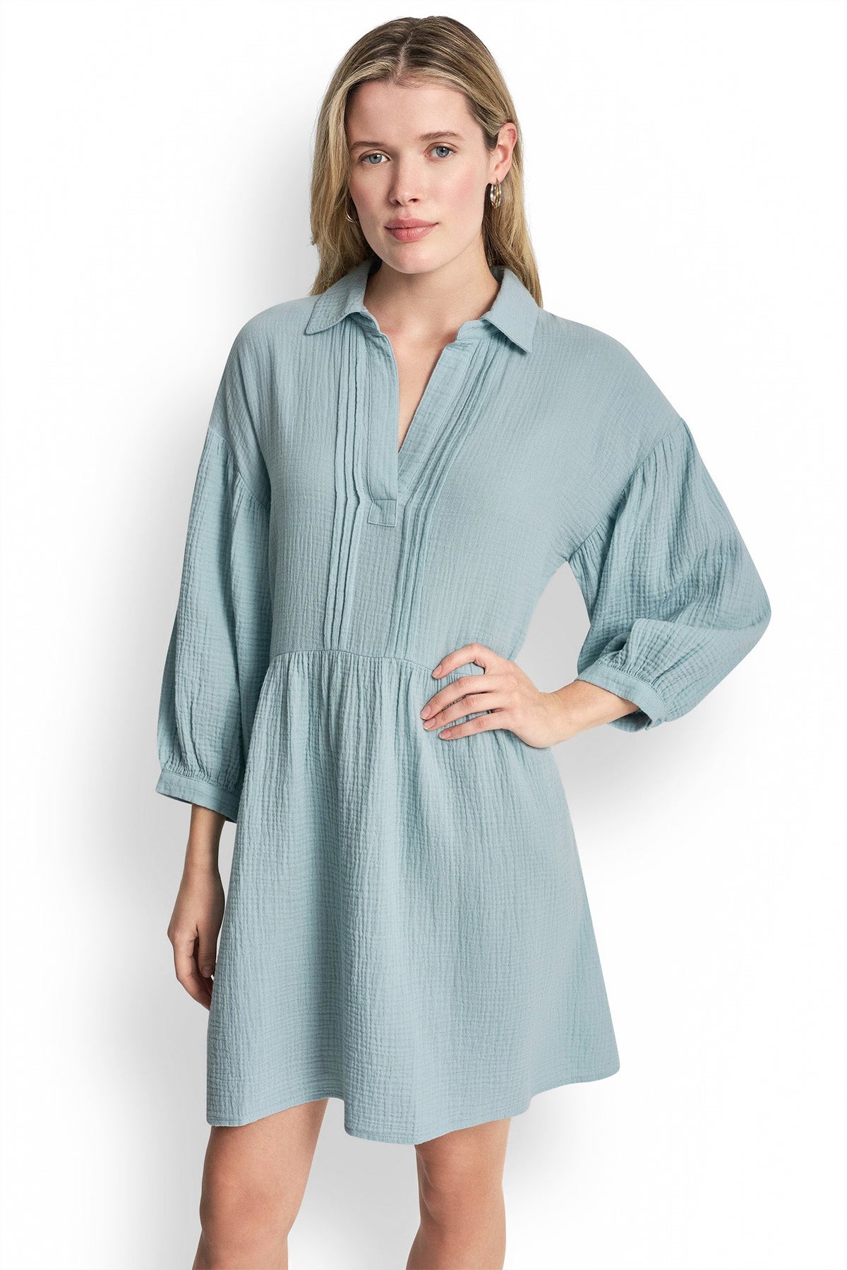 GAUZE V-NECK DRESS VIEW 2