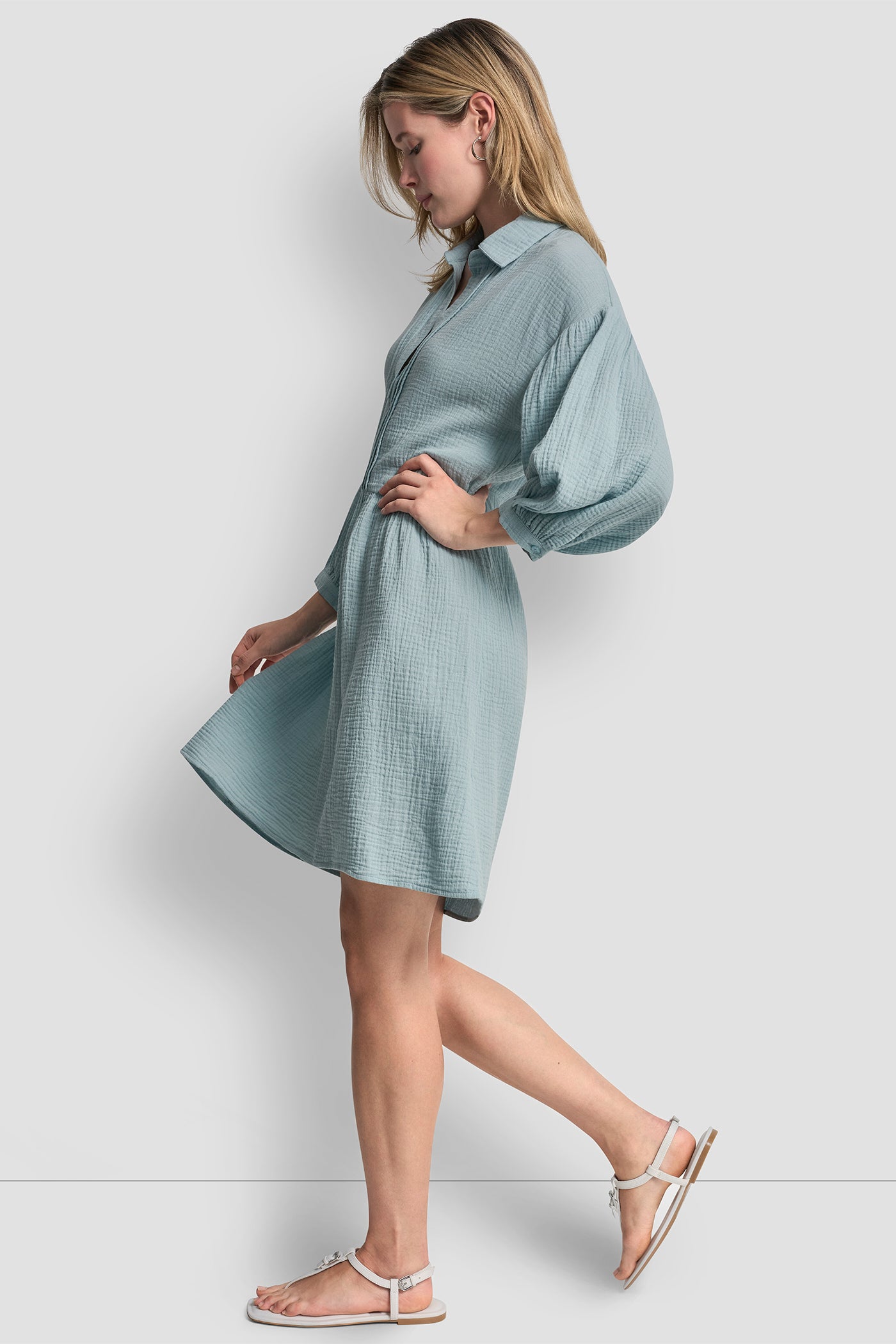 GAUZE V-NECK DRESS VIEW 4 | Dresses & Jumpsuits