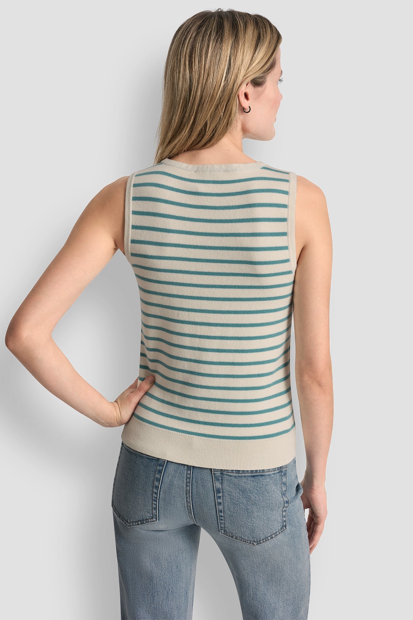 SLEEVELESS STRIPED SWEATER VIEW 3 | SPRING 2026