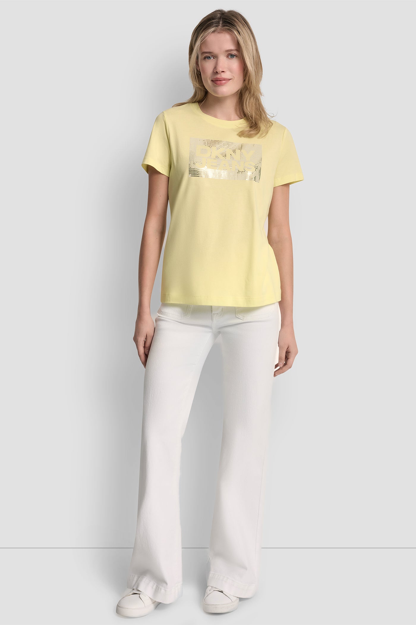 DKNY JEANS STACK LOGO RHINESTONE TEE VIEW 5 | DKNY JEANS