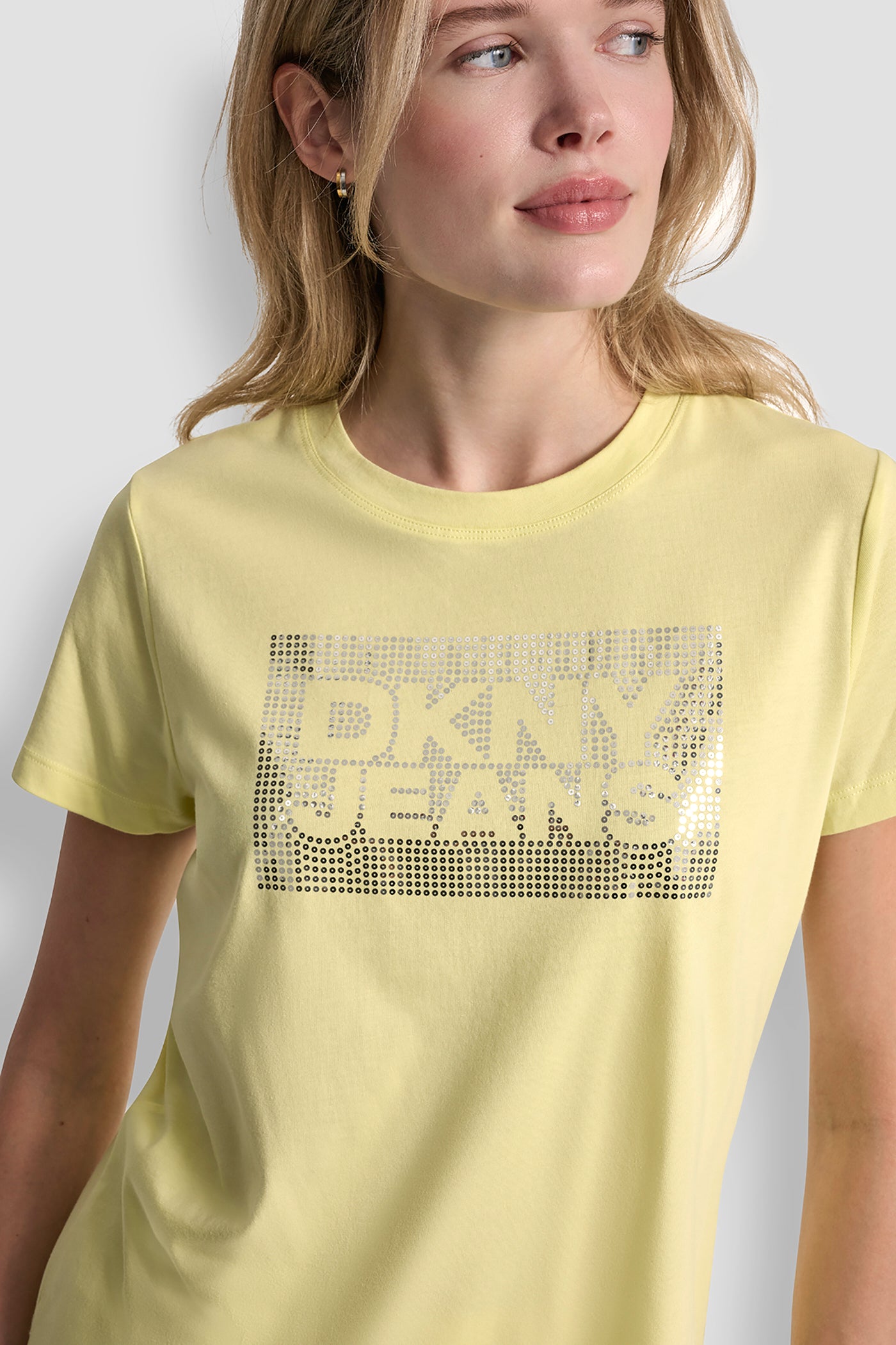 DKNY JEANS STACK LOGO RHINESTONE TEE VIEW 6 | DKNY JEANS