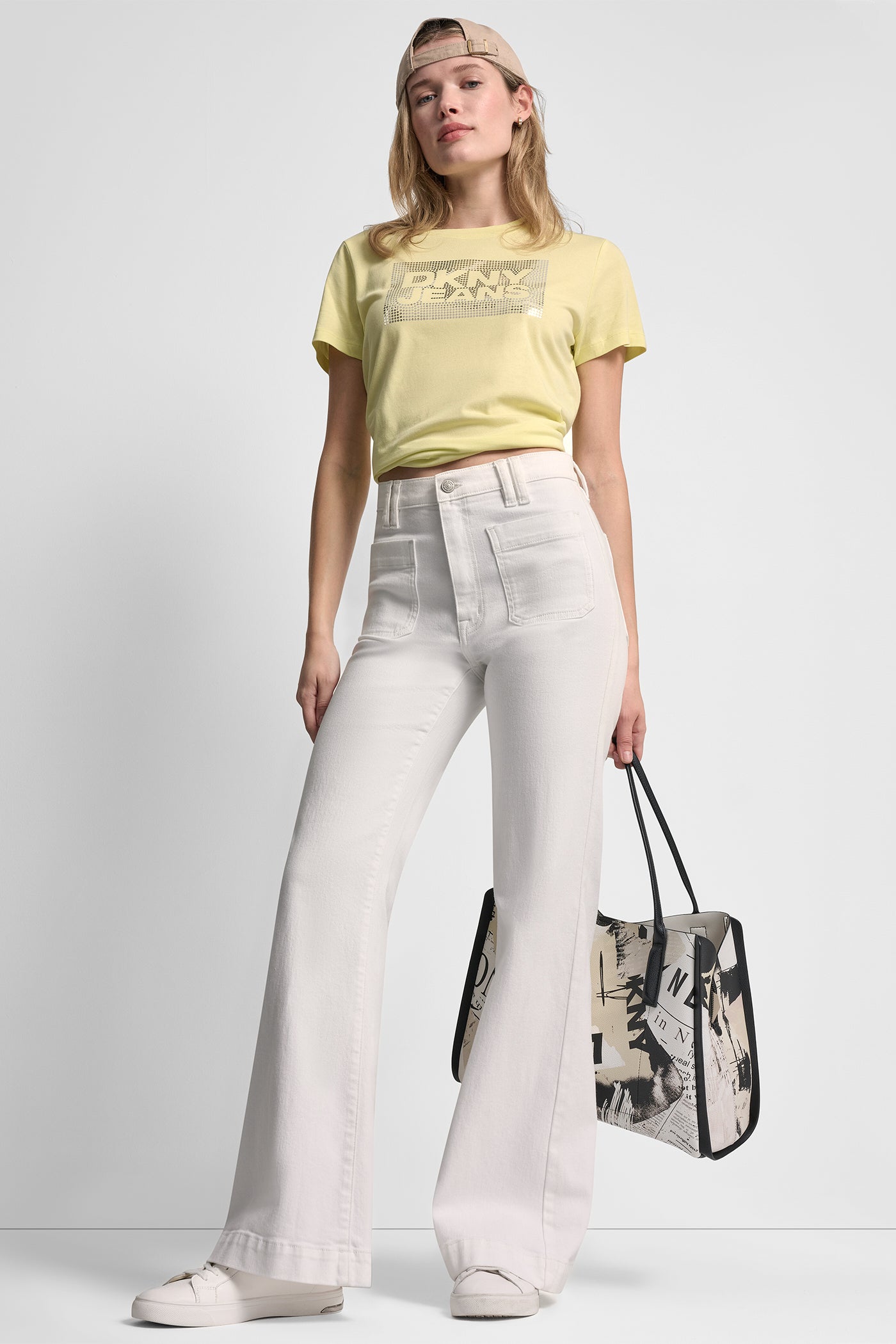 DKNY JEANS STACK LOGO RHINESTONE TEE VIEW 8 | DKNY JEANS