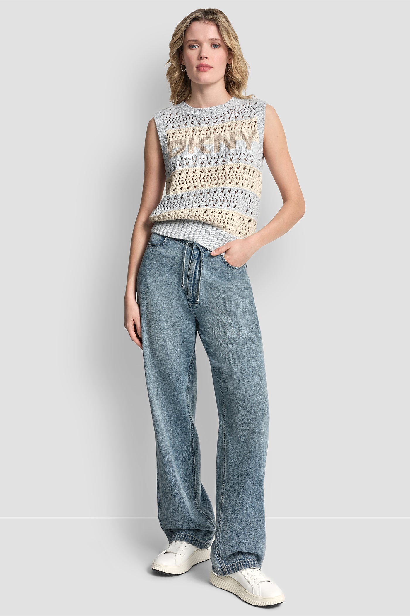 STRIPED POINTELLE STITCH SWEATER VIEW 6 | SPRING 2026