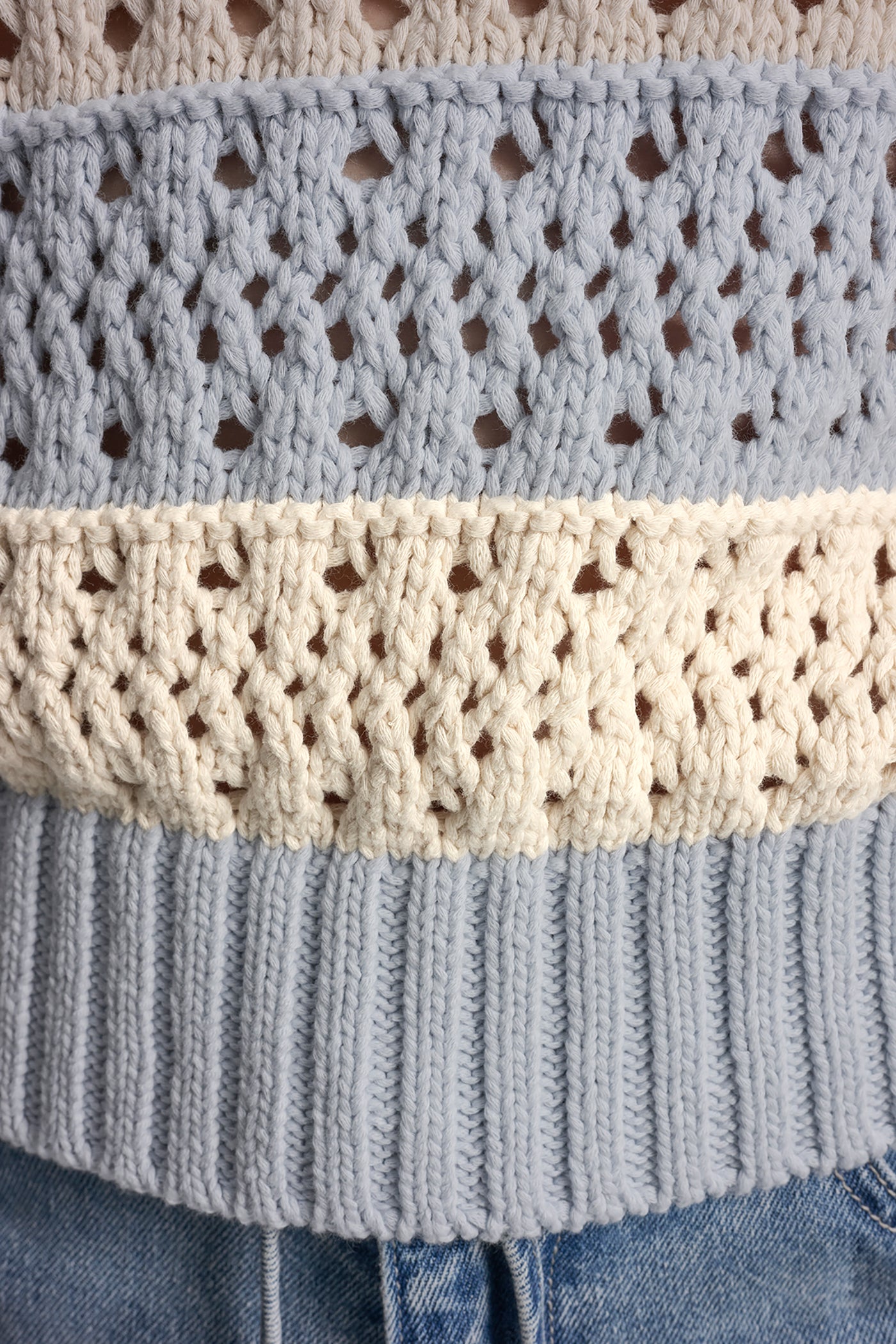 STRIPED POINTELLE STITCH SWEATER VIEW 5 | SPRING 2026