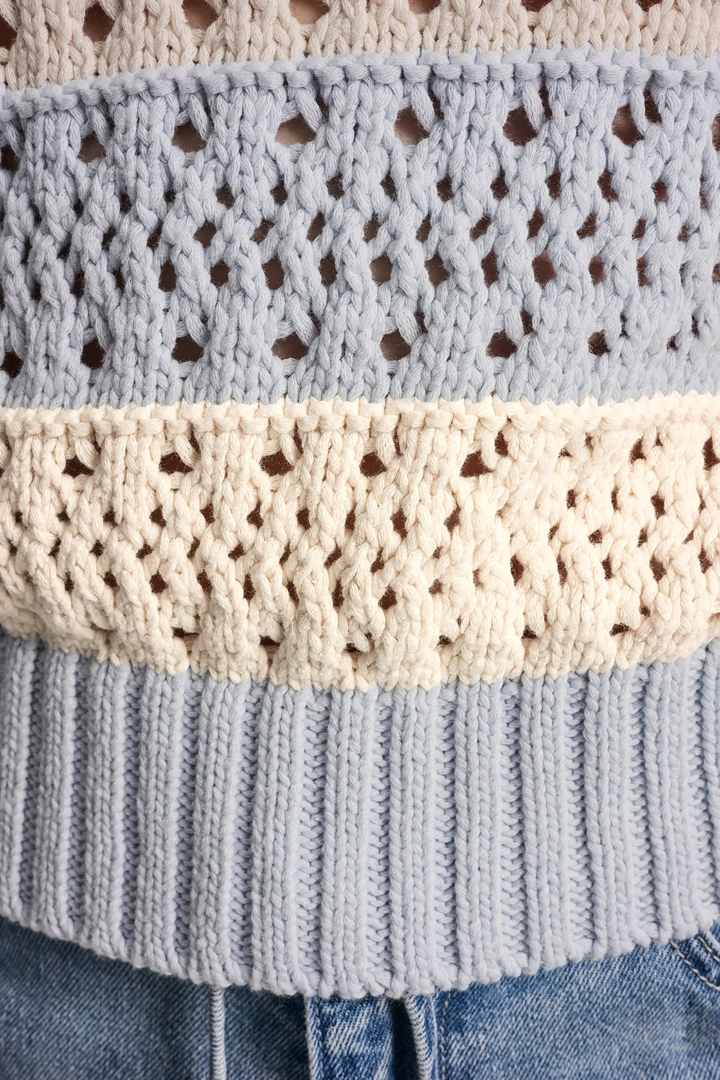 STRIPED POINTELLE STITCH SWEATER VIEW 6 | SALE CLOTHING
