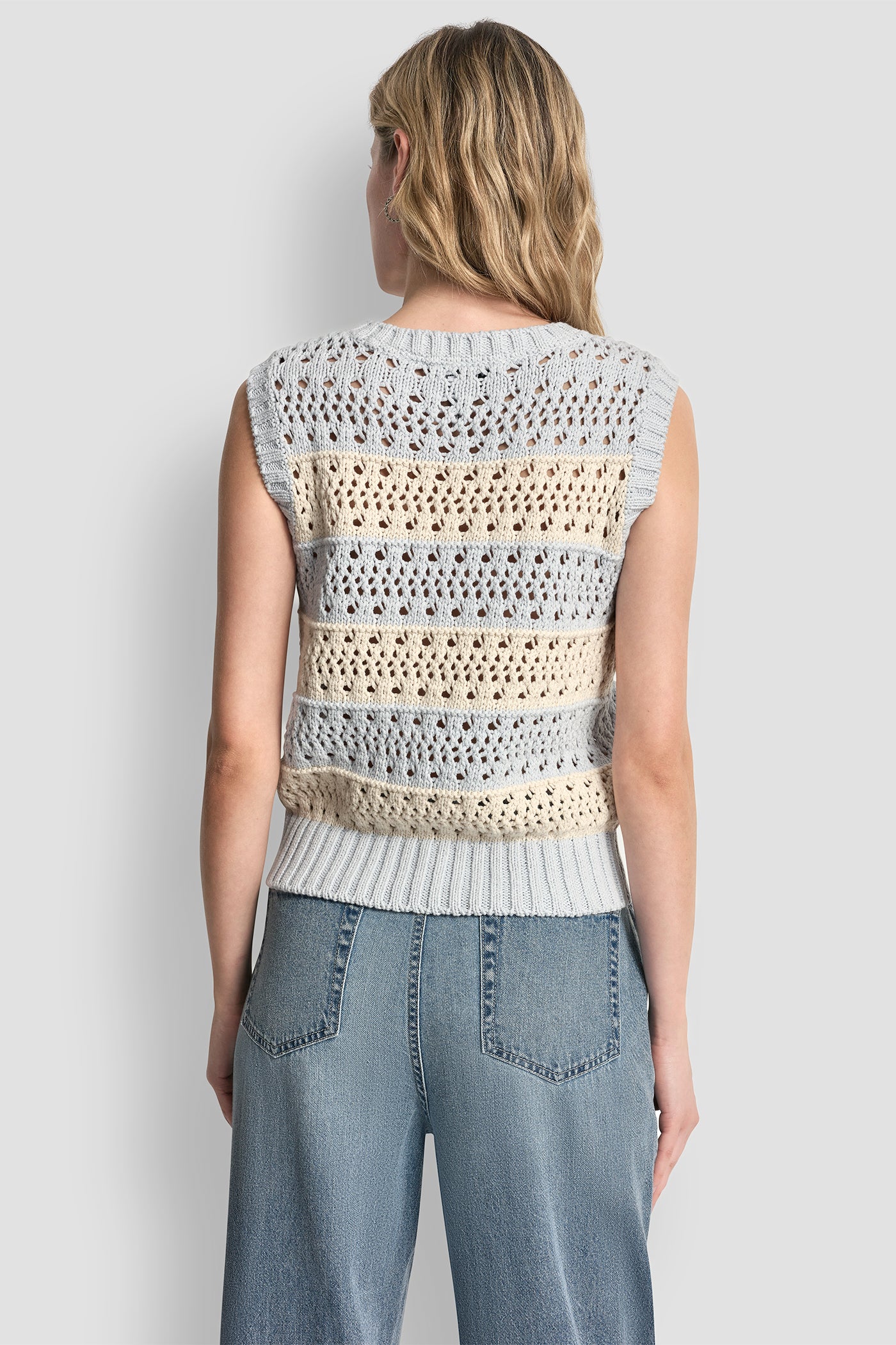 STRIPED POINTELLE STITCH SWEATER VIEW 4 | SPRING 2026