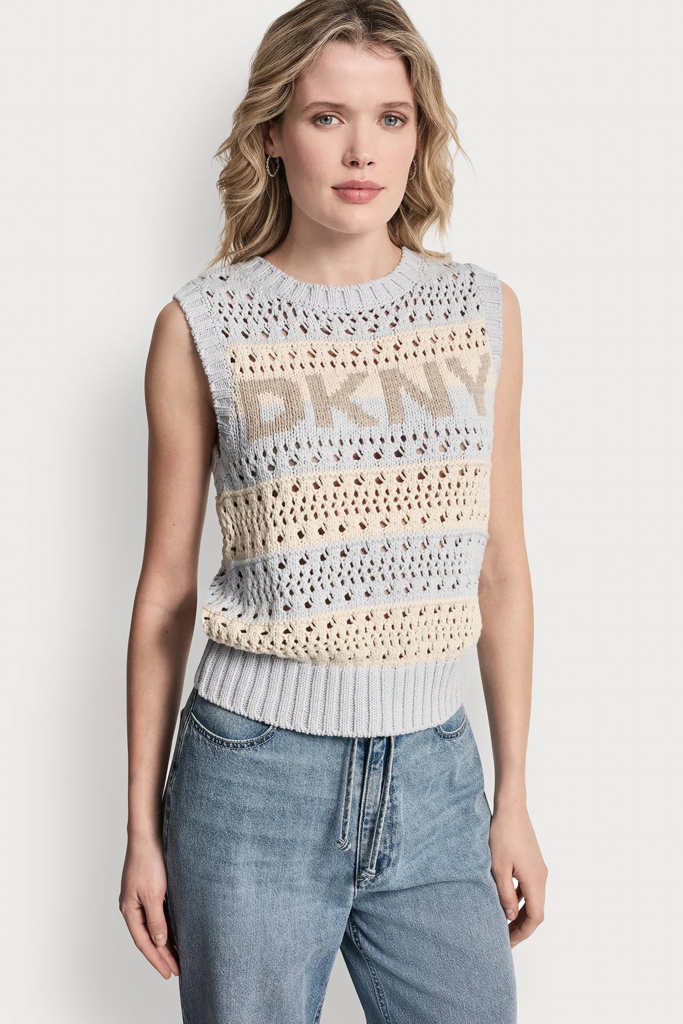 STRIPED POINTELLE STITCH SWEATER VIEW 5 | SALE CLOTHING