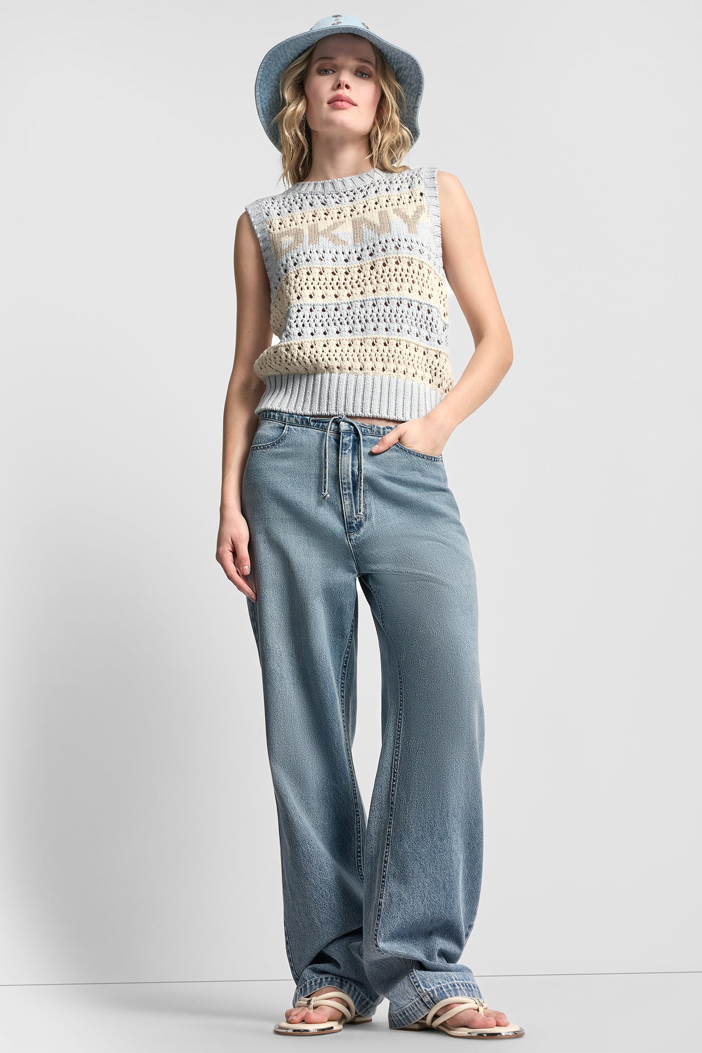 STRIPED POINTELLE STITCH SWEATER VIEW 7 | SPRING 2026