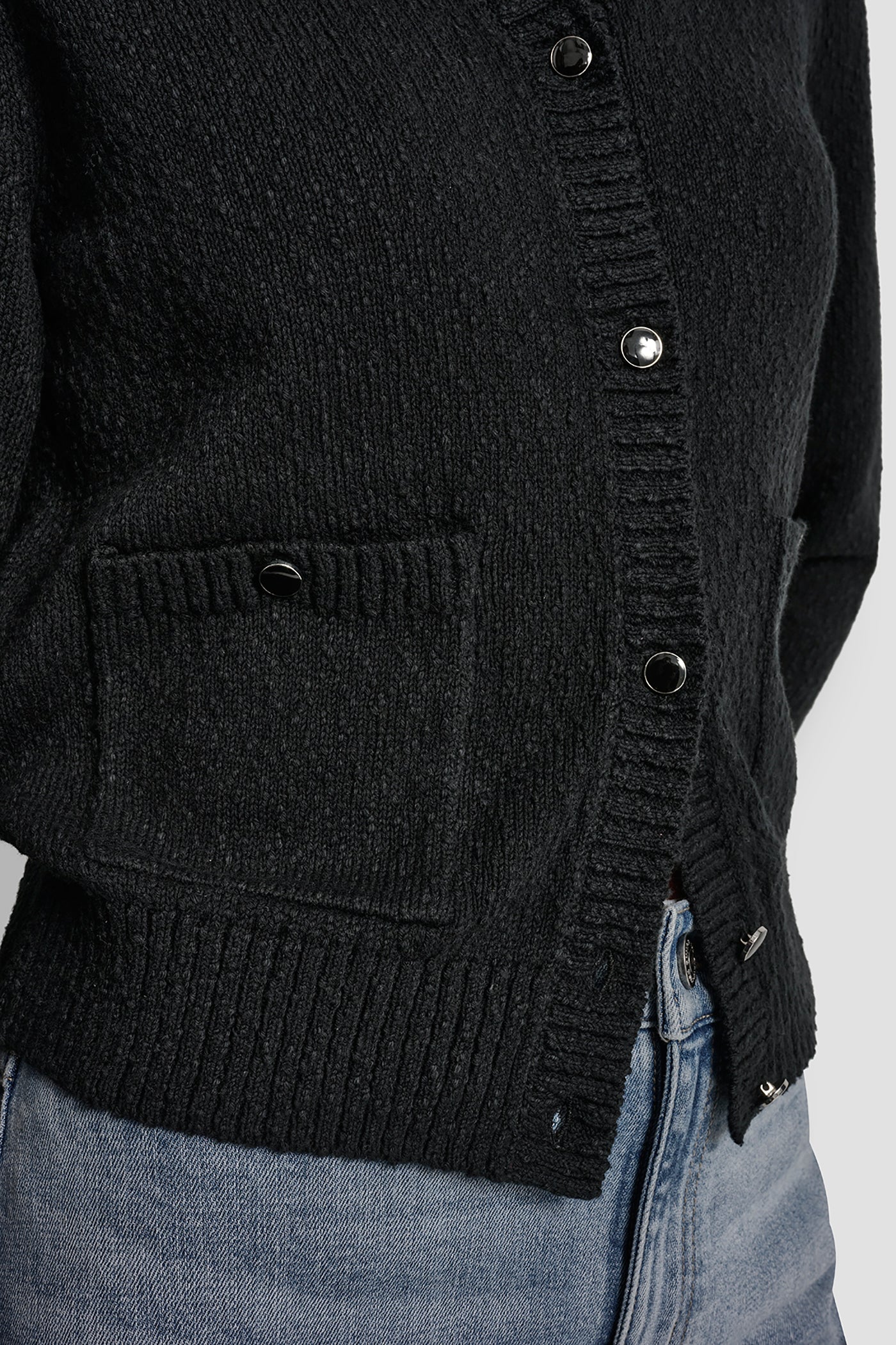 CREW NECK CARDIGAN WITH PATCH POCKETS VIEW 7 | Clothing