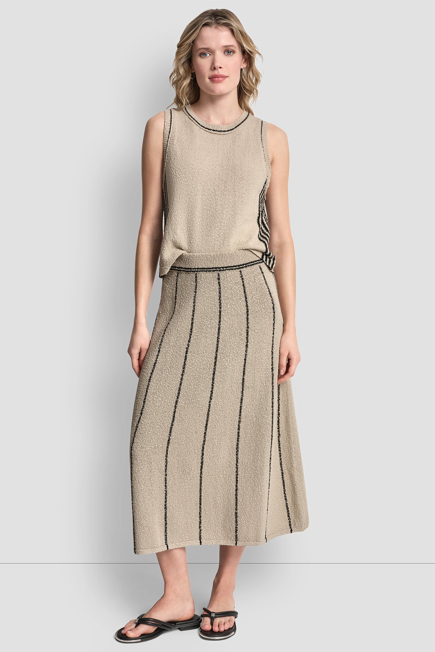 PULL-ON MAXI SKIRT WITH STRIPE DETAIL VIEW 5 | NEW NEUTRALS