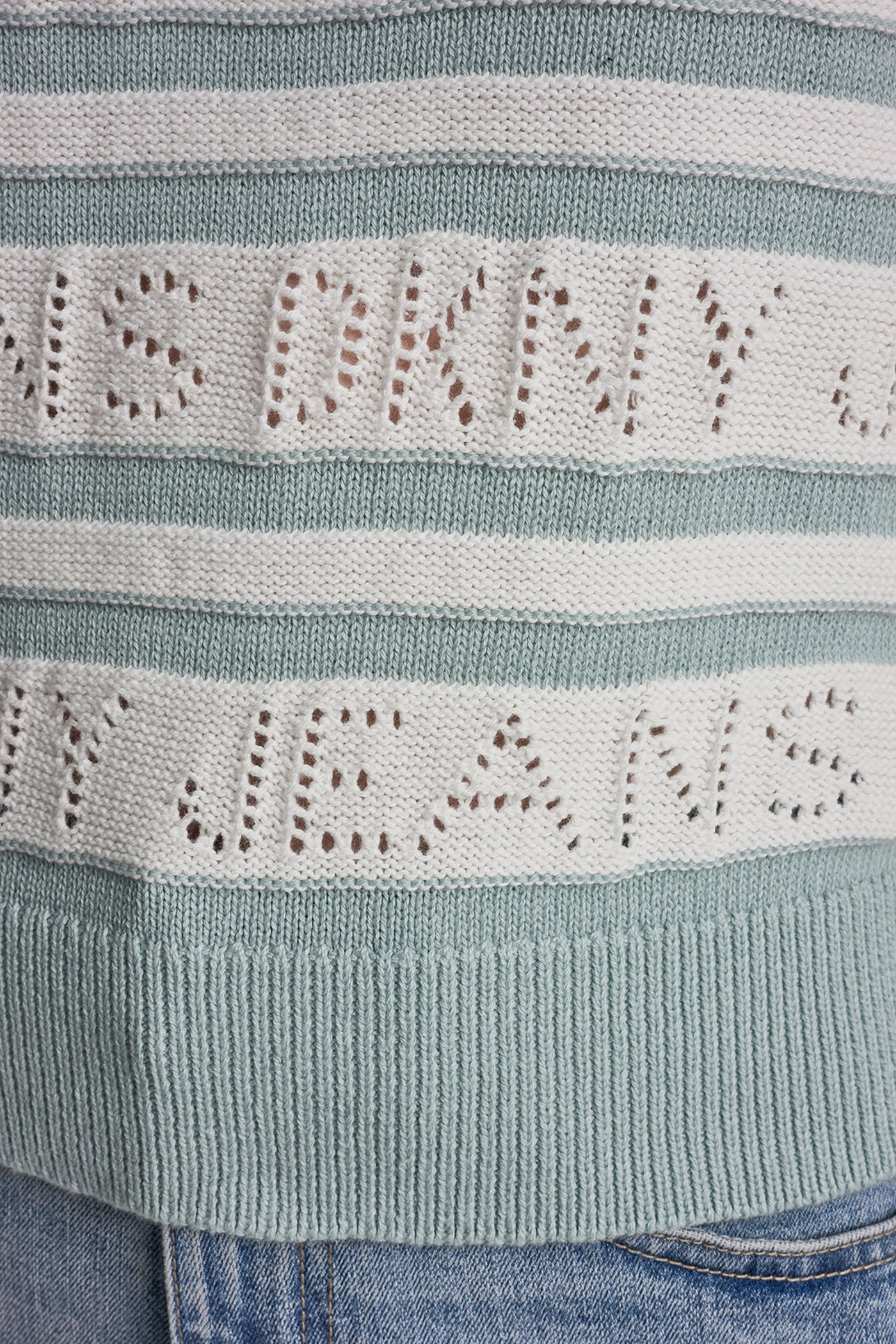 LOGO POINTELLE STRIPED SWEATER VIEW 6 | WOMEN'S SWEATERS & TOPS